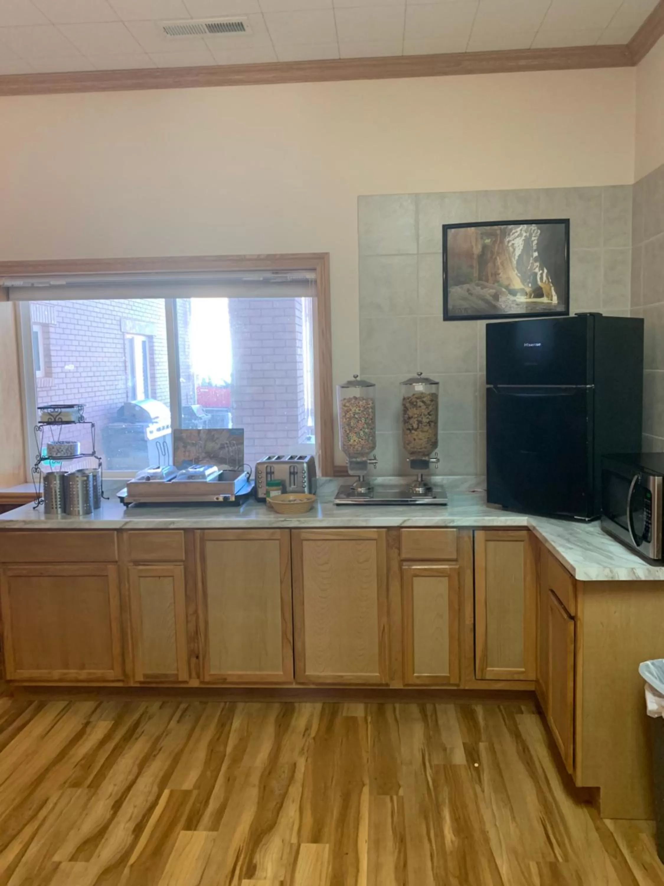 Communal kitchen in Zion's Most Wanted Hotel