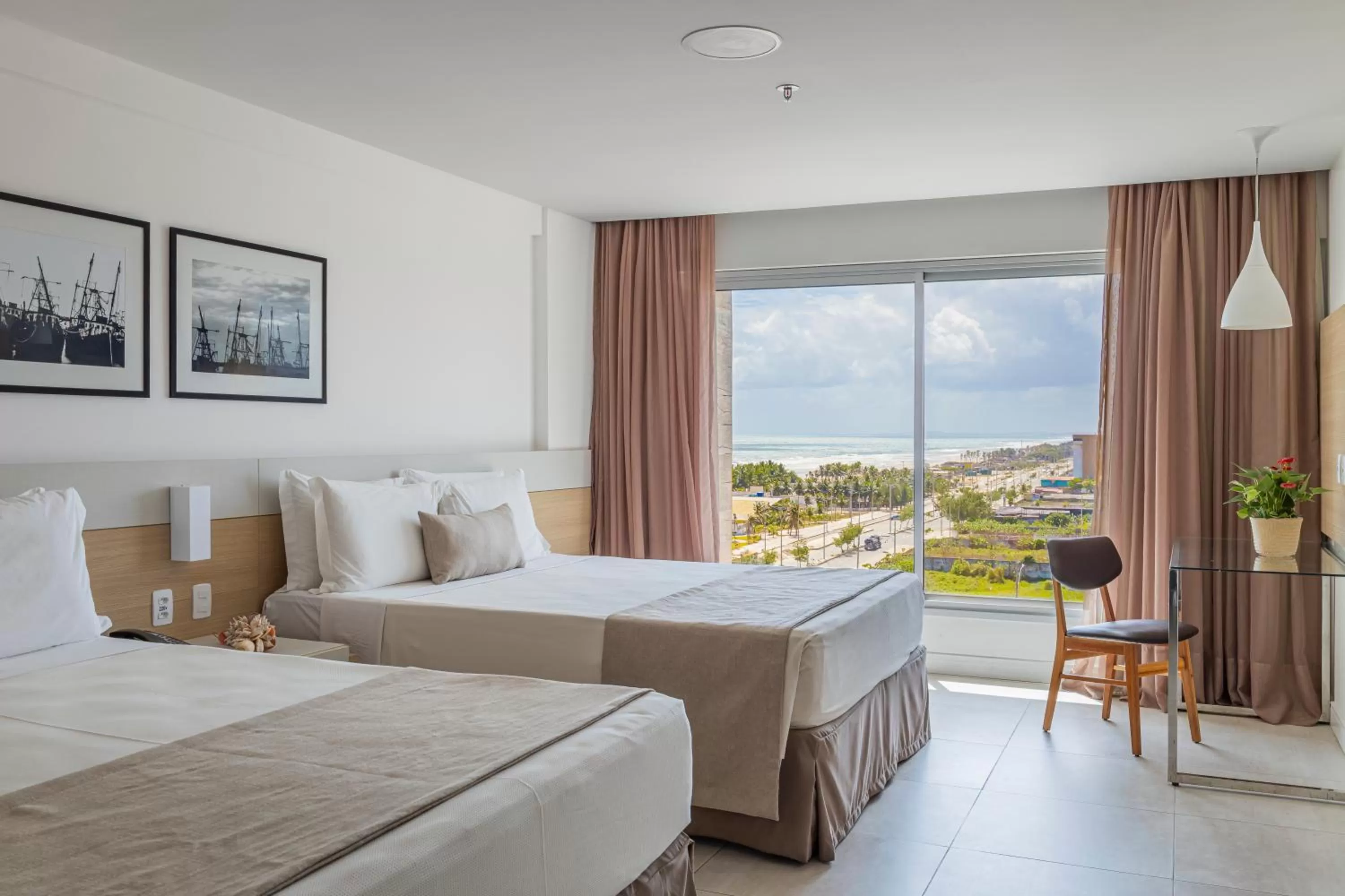 Quadruple Room with Side Sea View in Gran Mareiro Hotel