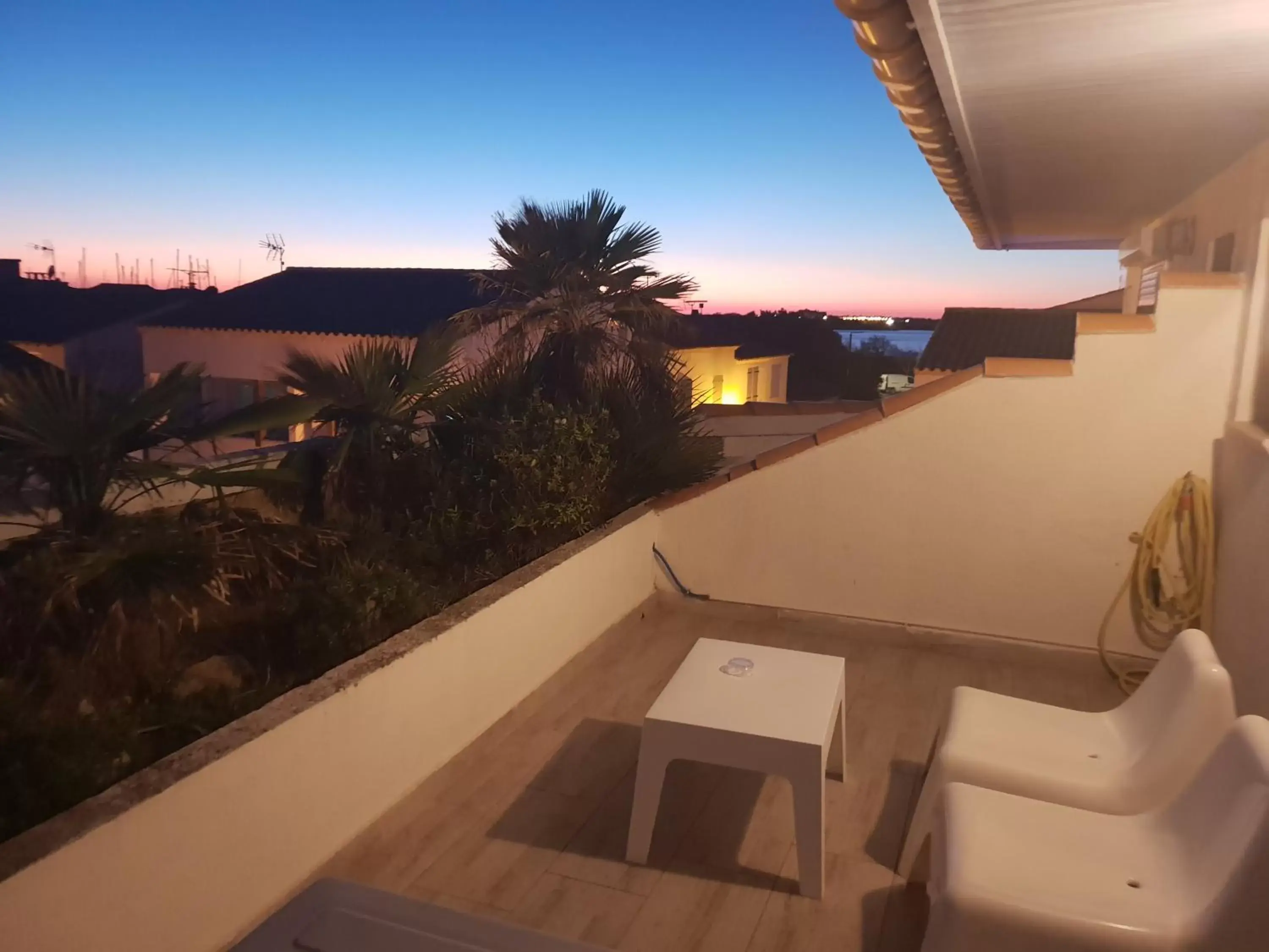 Balcony/Terrace in Hotel Les Palmiers En Camargue