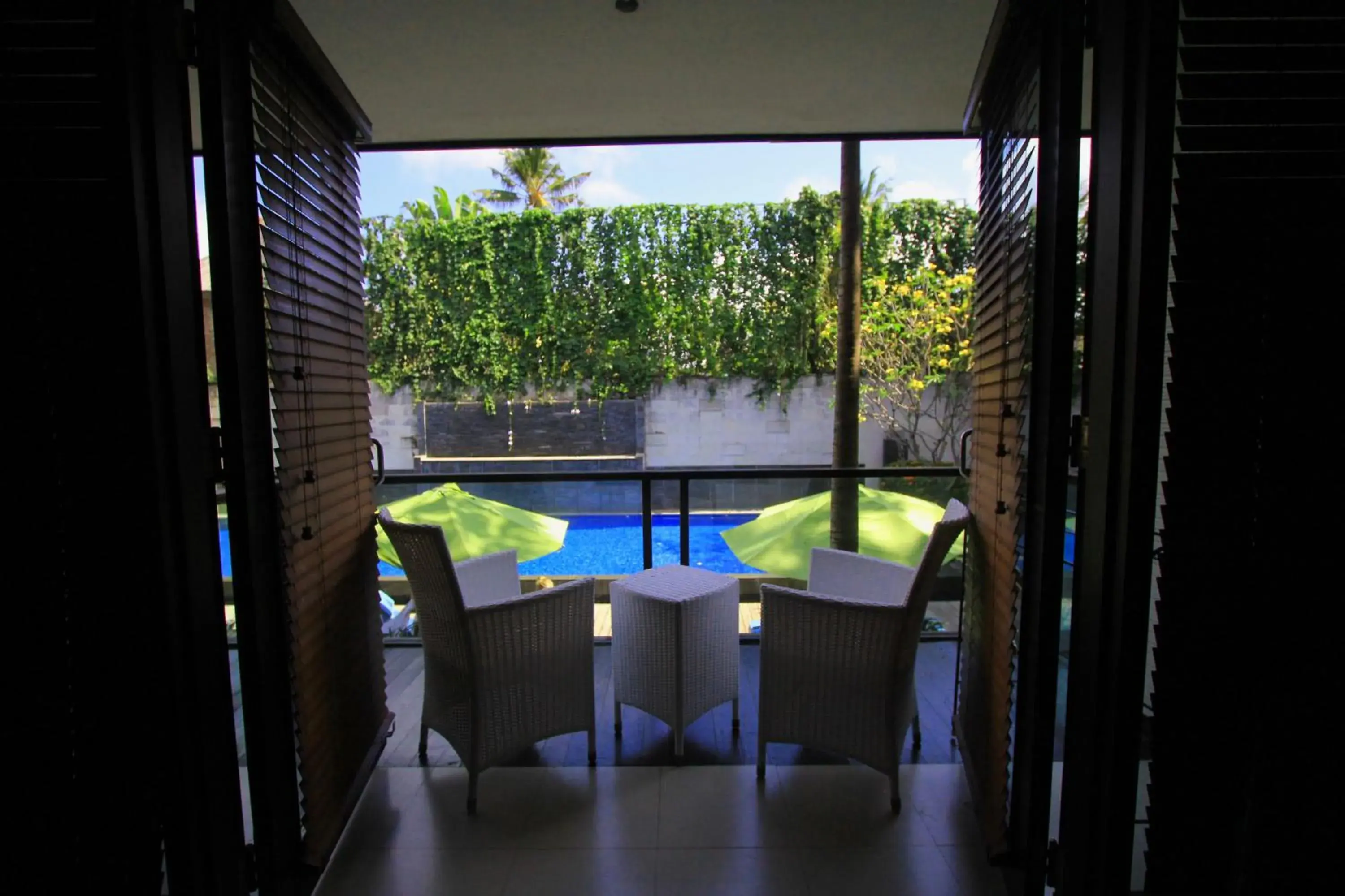 Balcony/Terrace, Pool View in Dekuta