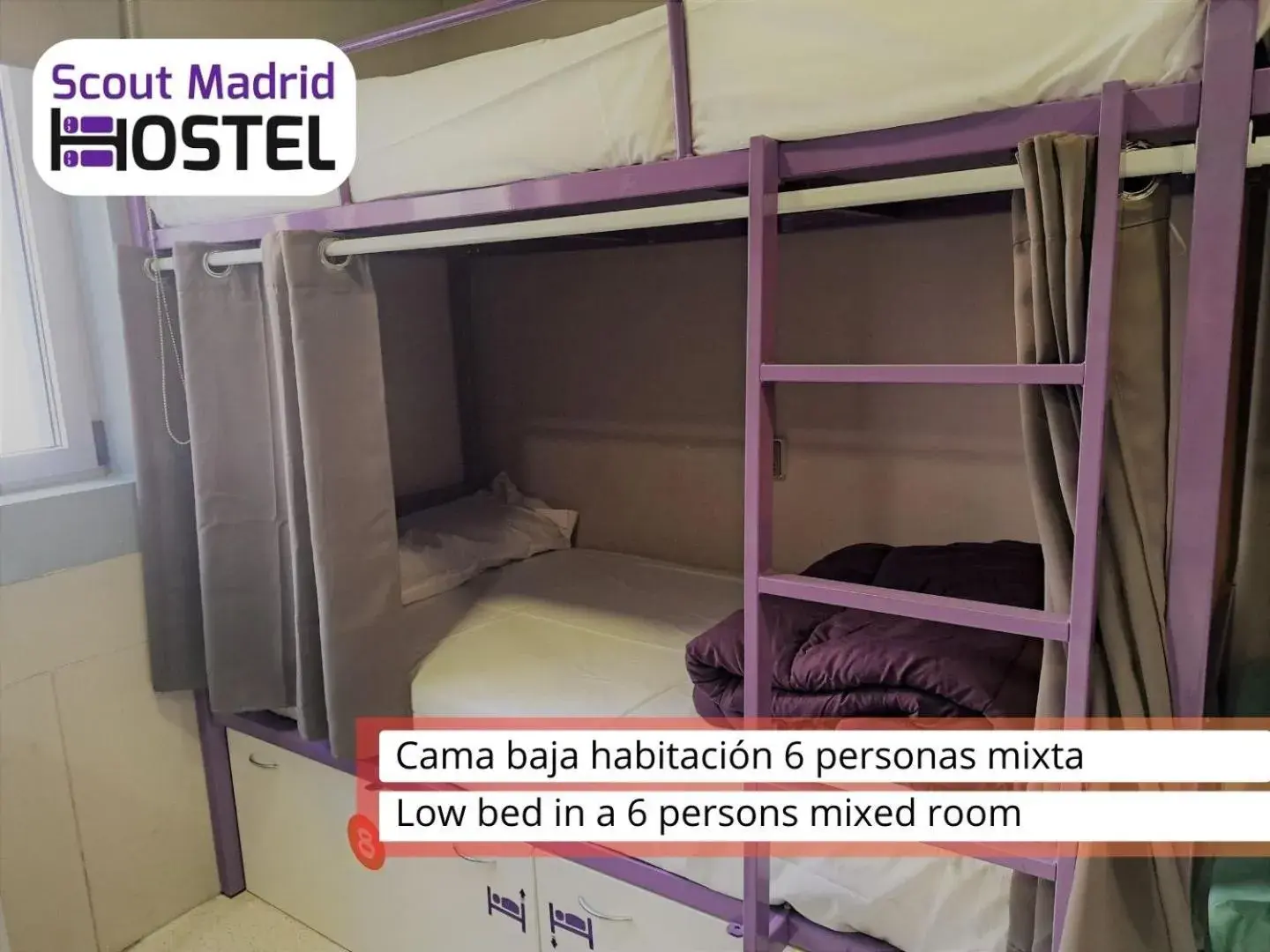 Bedroom, Bunk Bed in Scout Madrid Hostel