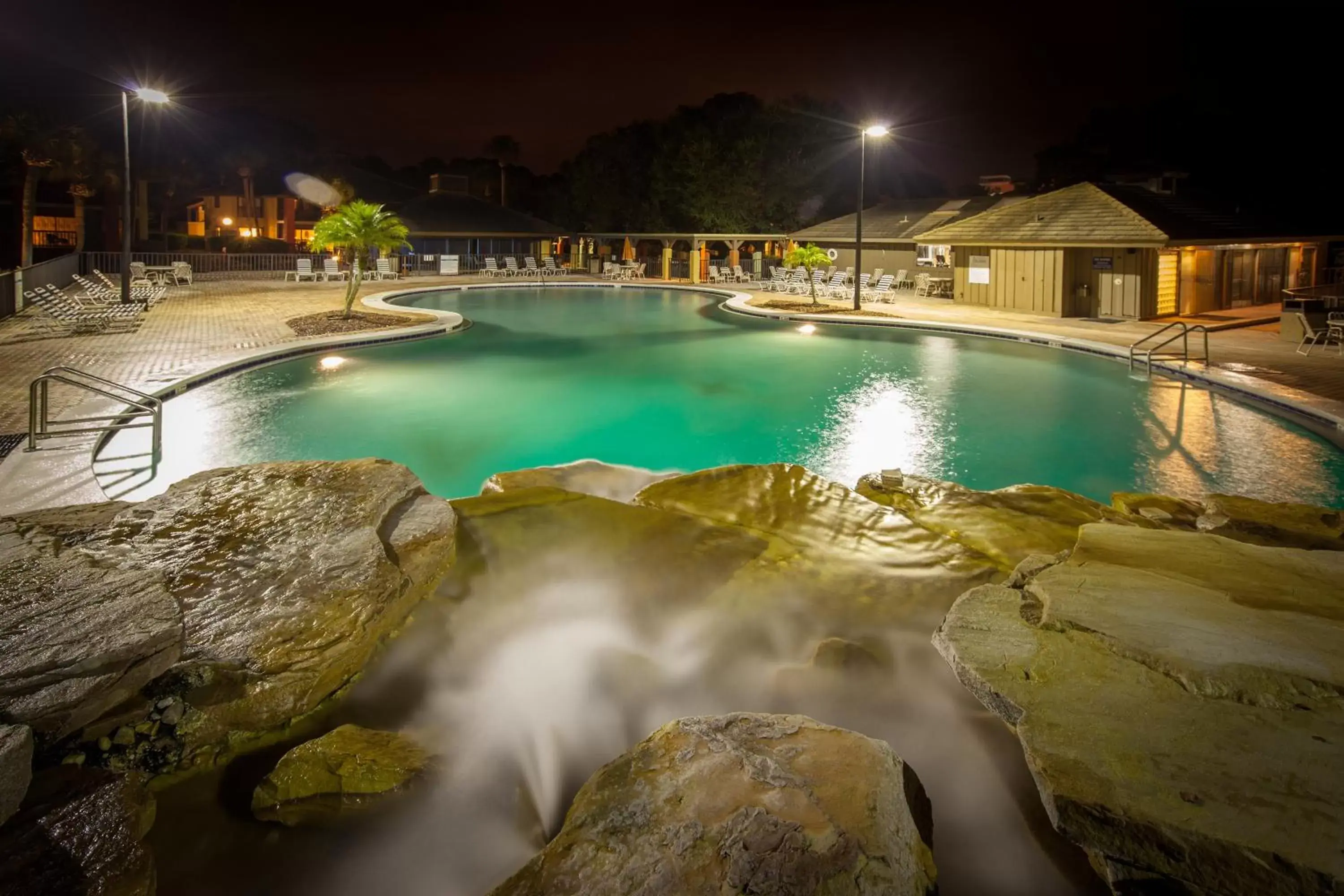 Night, Swimming Pool in Legacy Vacation Resorts - Palm Coast