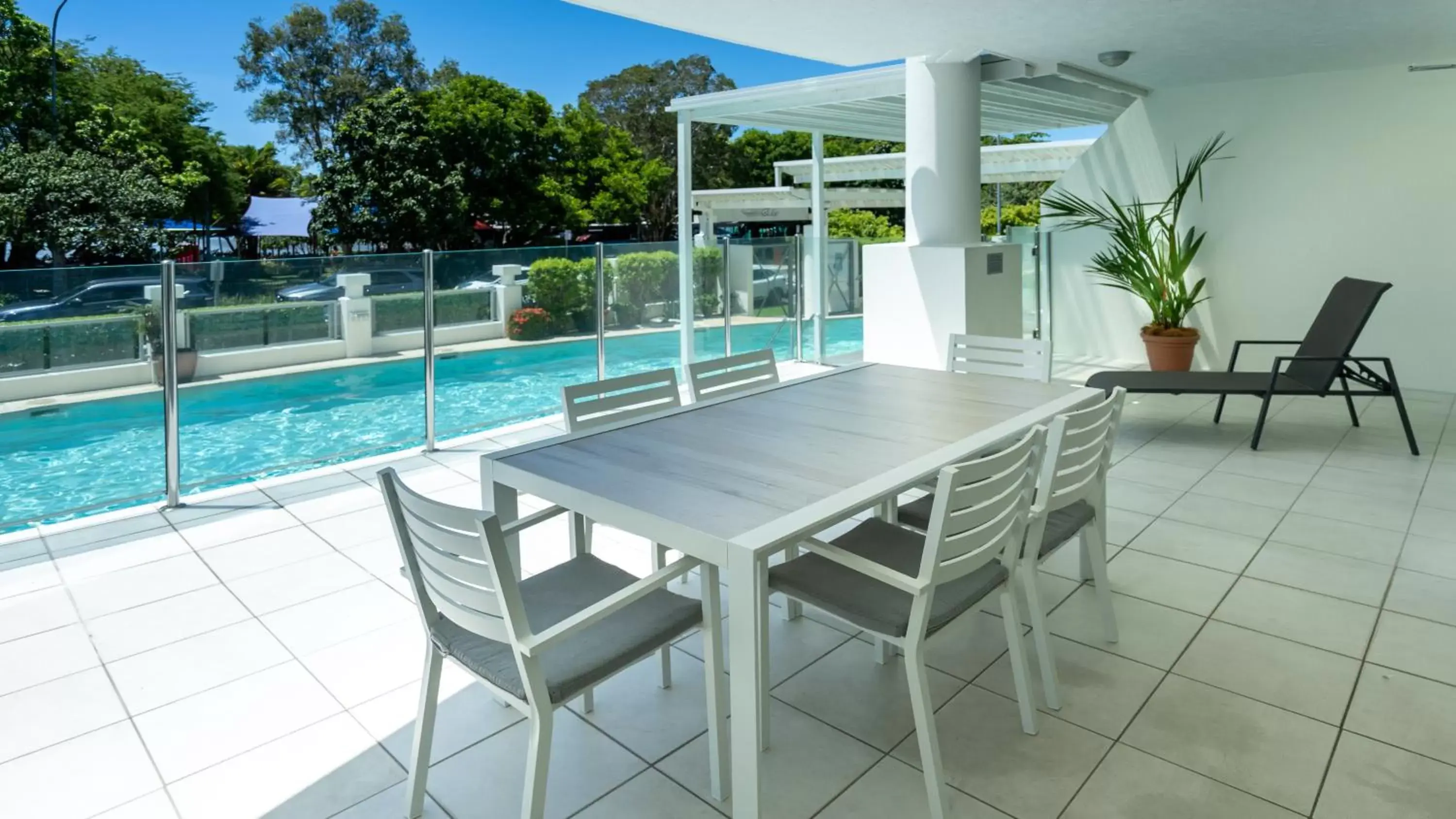 Balcony/Terrace, Swimming Pool in Waters Edge Apartment Cairns