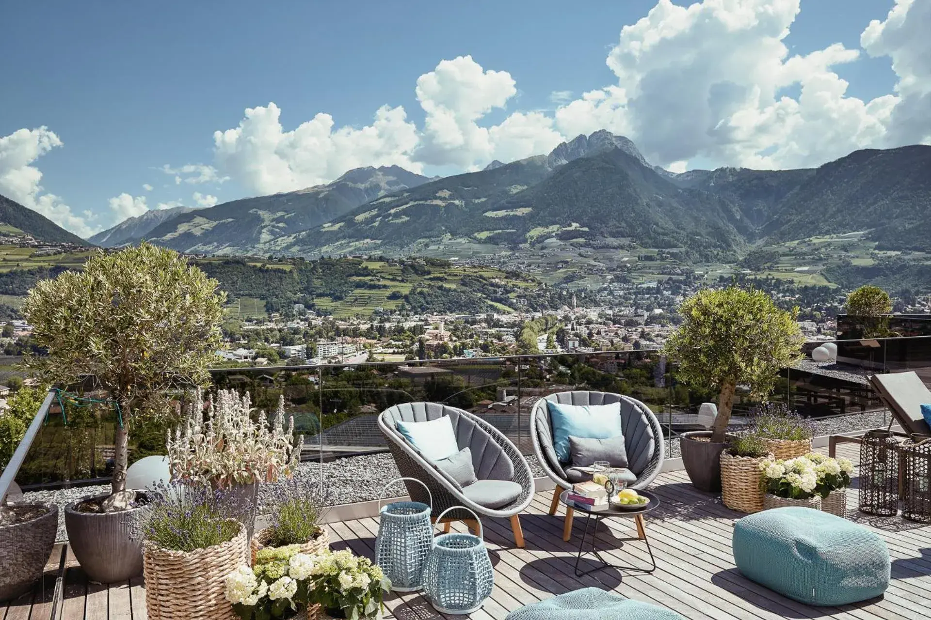 Balcony/Terrace, Mountain View in La Maiena Meran Resort