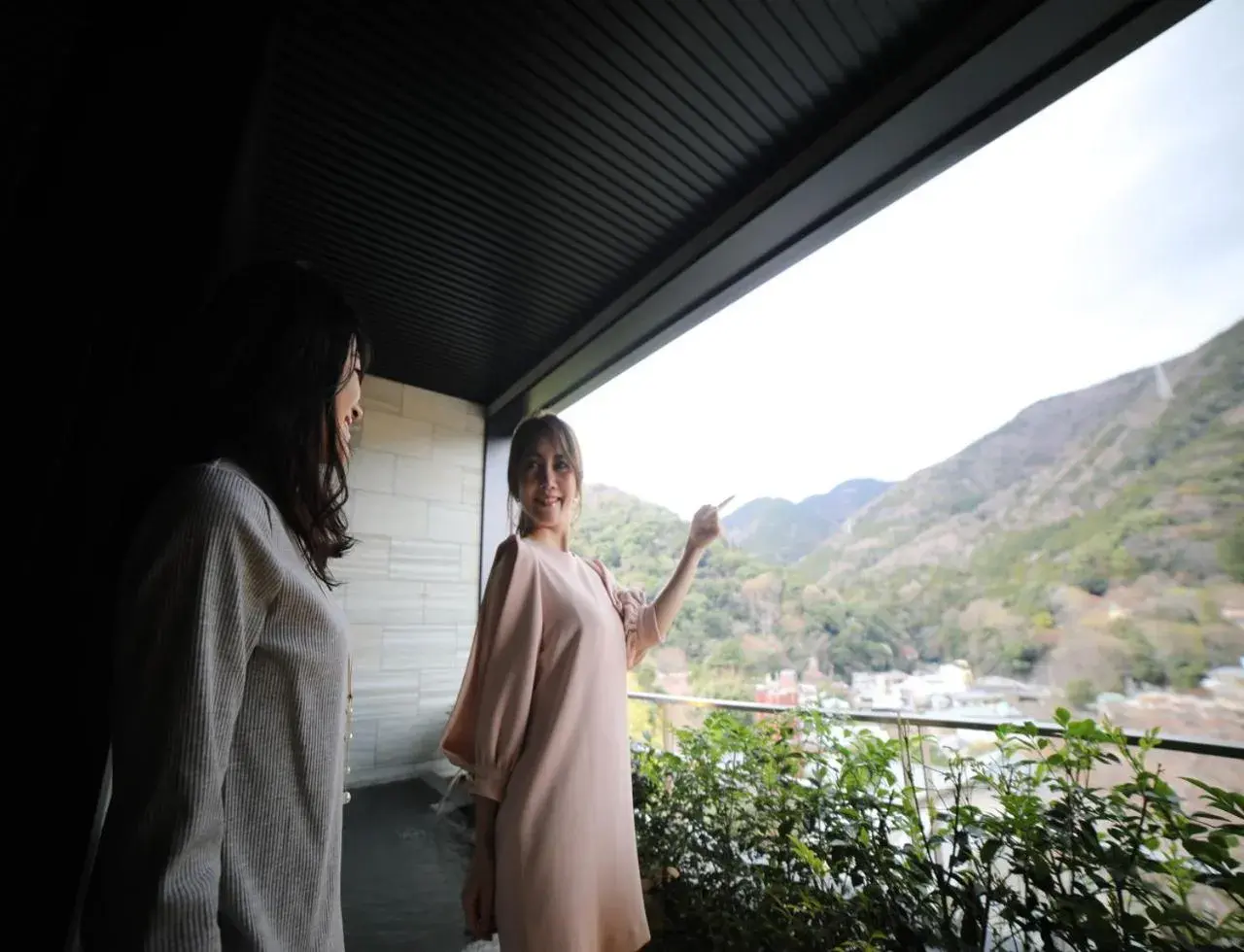 View (from property/room) in Balinese onsen ryokan Hakone Airu