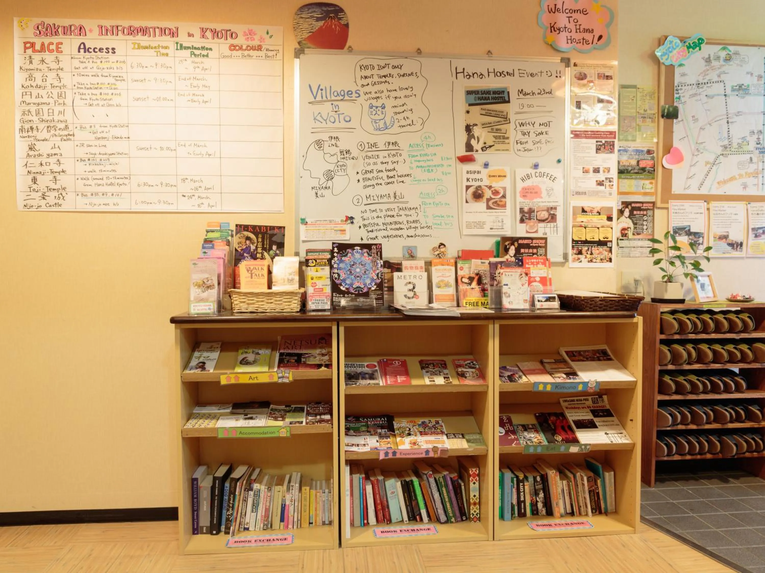 Lobby or reception in Kyoto Hana Hostel