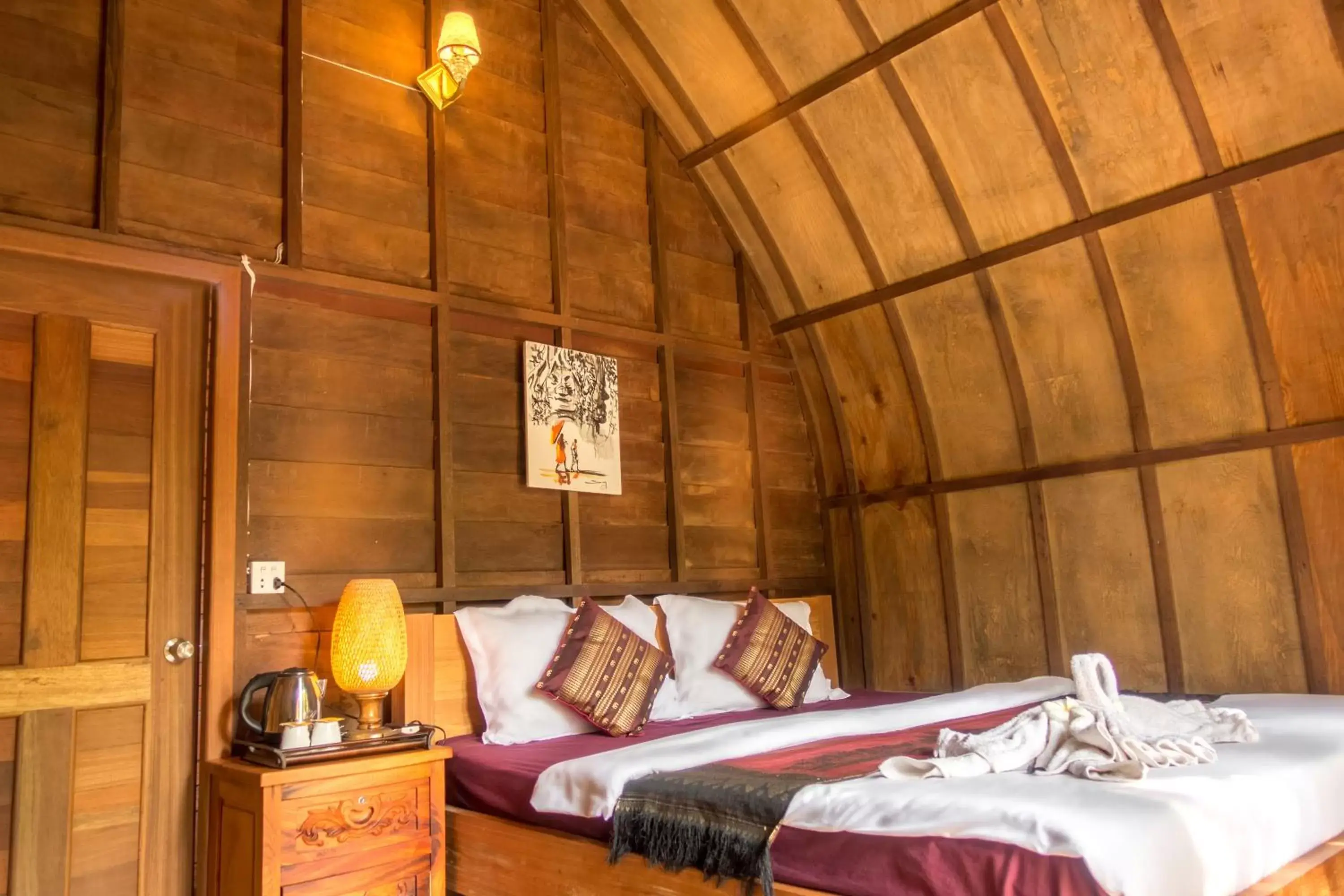 Bedroom, Bed in Bamboo Bungalow