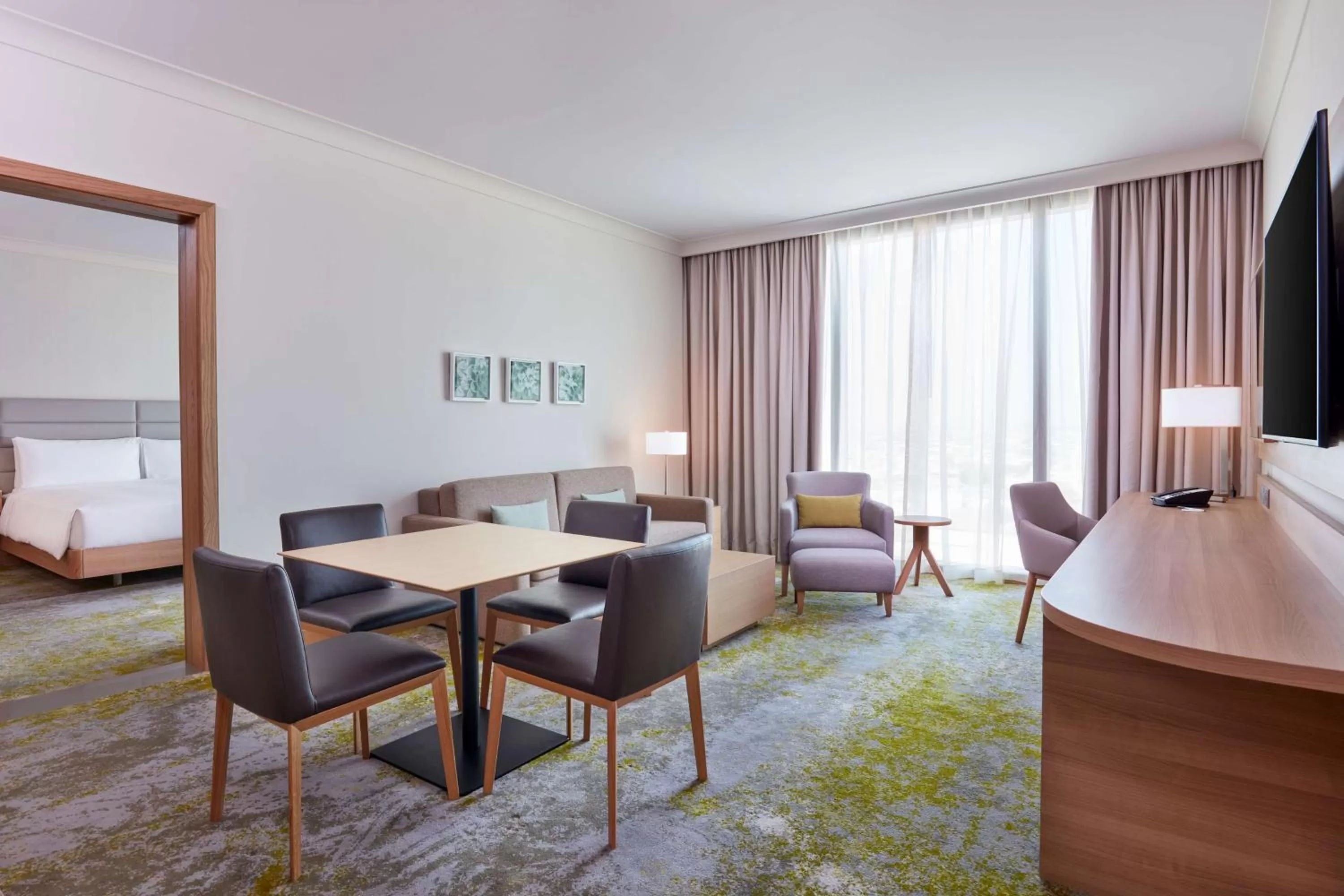 Living room, Bed in Hilton Garden Inn Kuwait