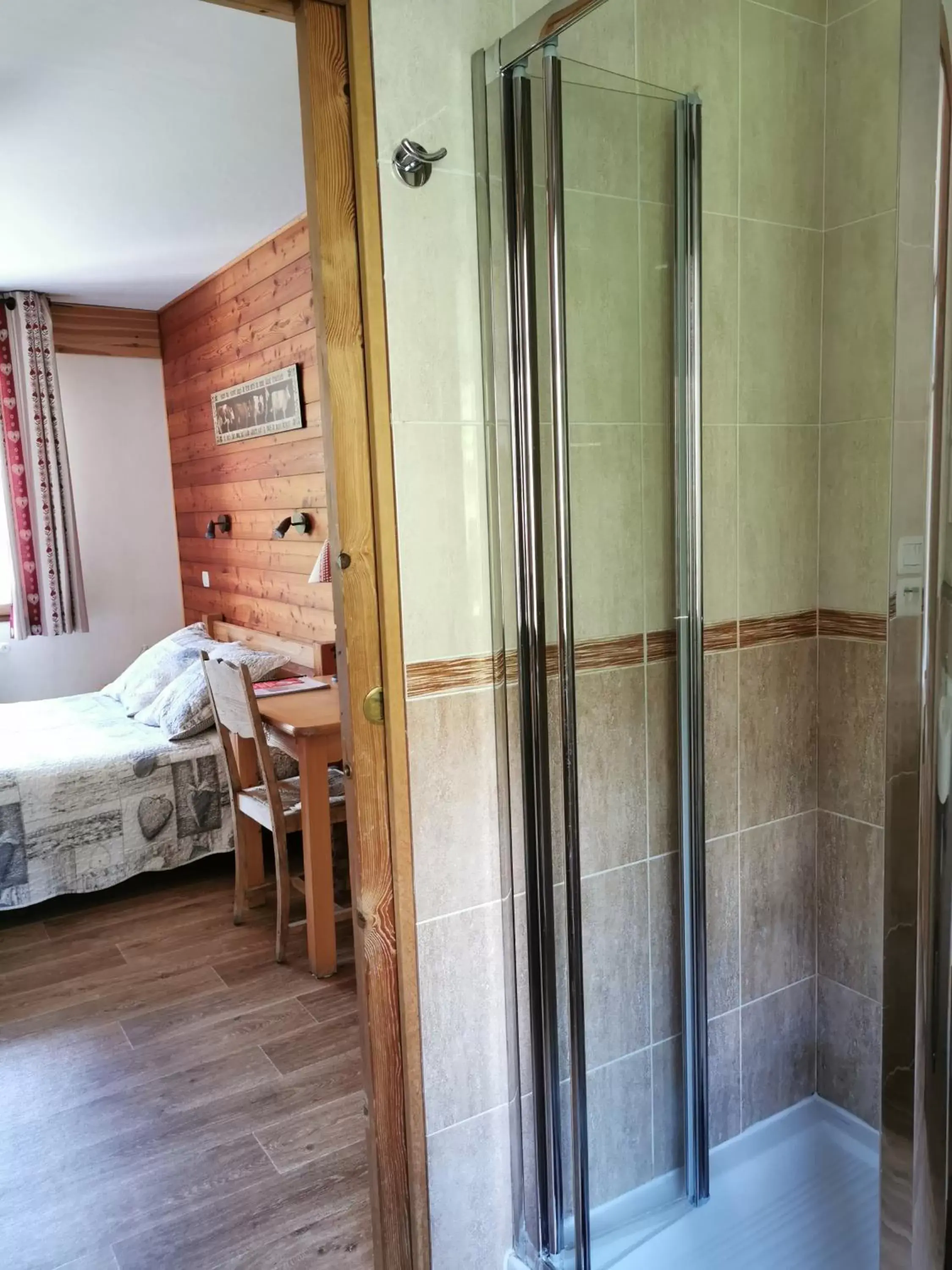 Shower, Bed in Hôtel Arolla