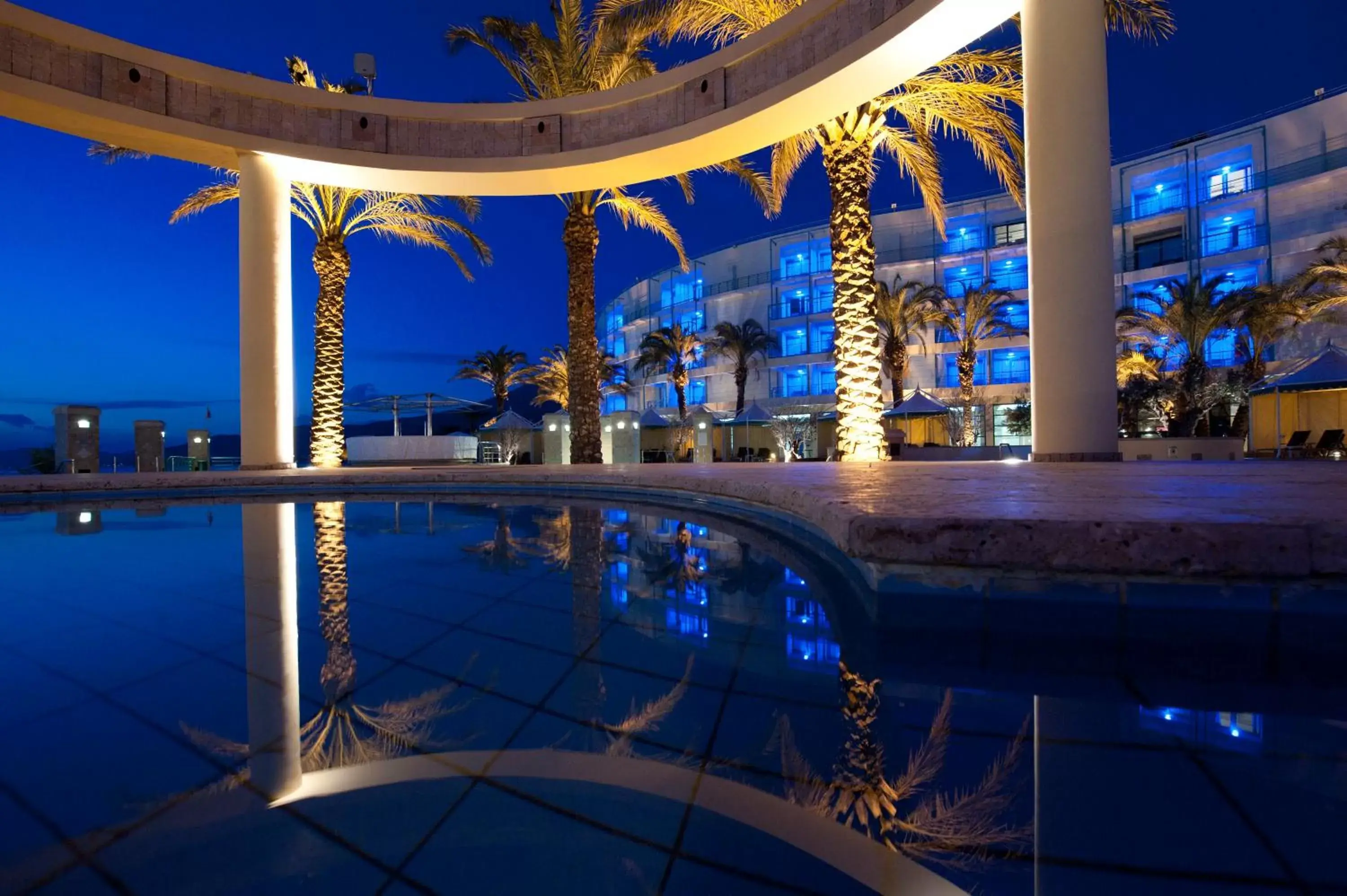 Night, Swimming Pool in Club Hotel Casino Loutraki