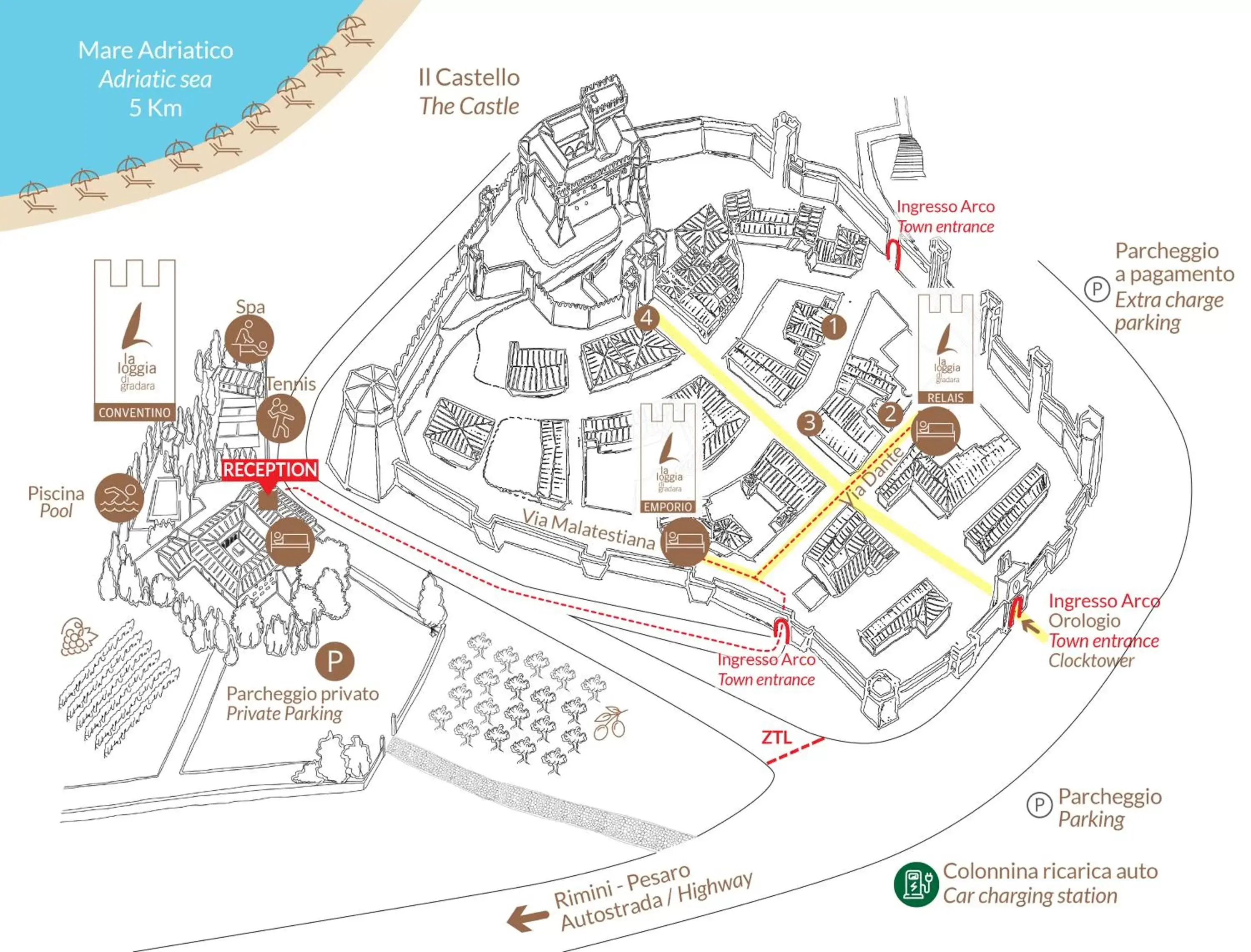 Staff, Floor Plan in La Loggia Historic Resort