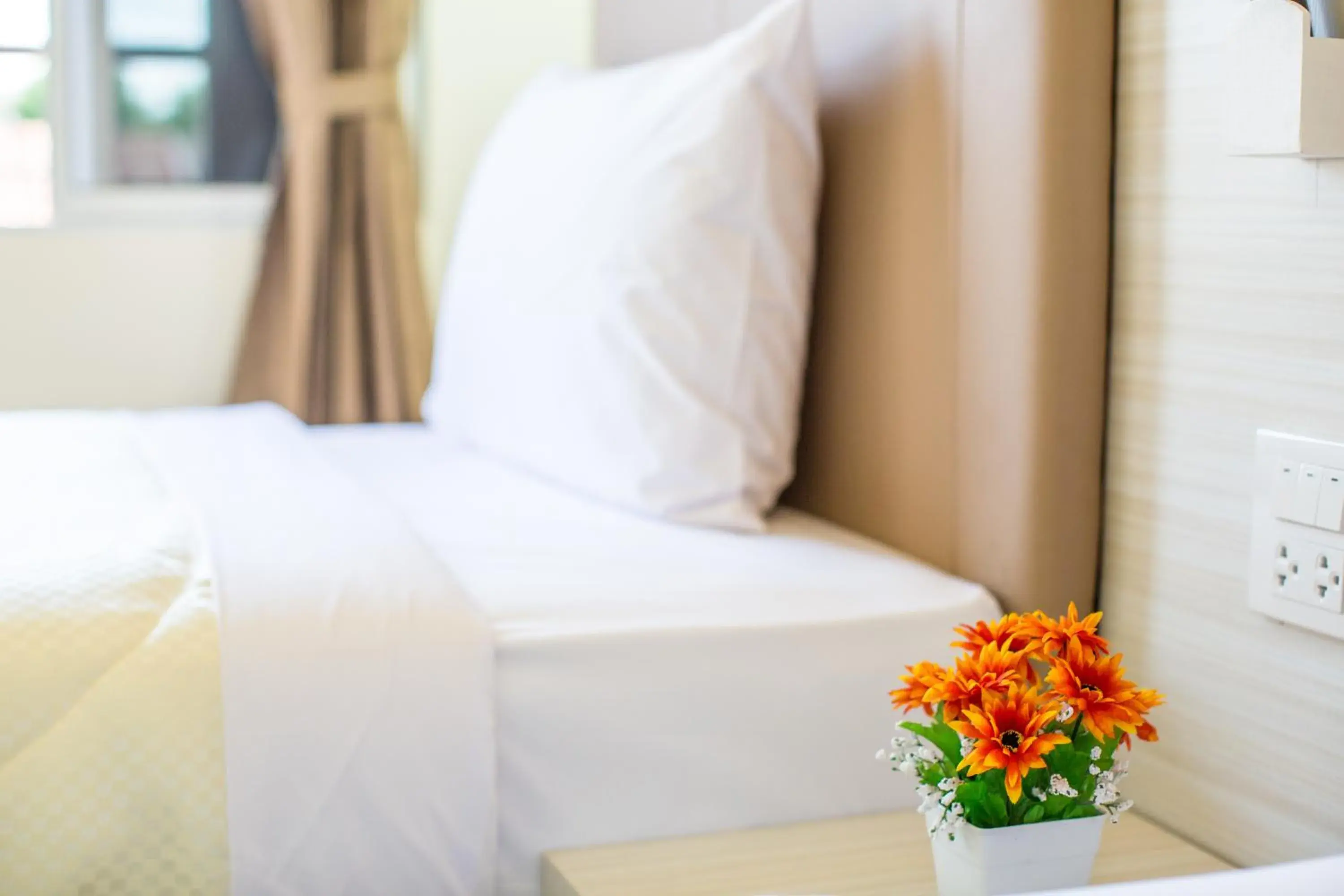 Decorative detail, Bed in P.A. Thani Hotel Decorative detail, Bed in P.A. Thani Hotel