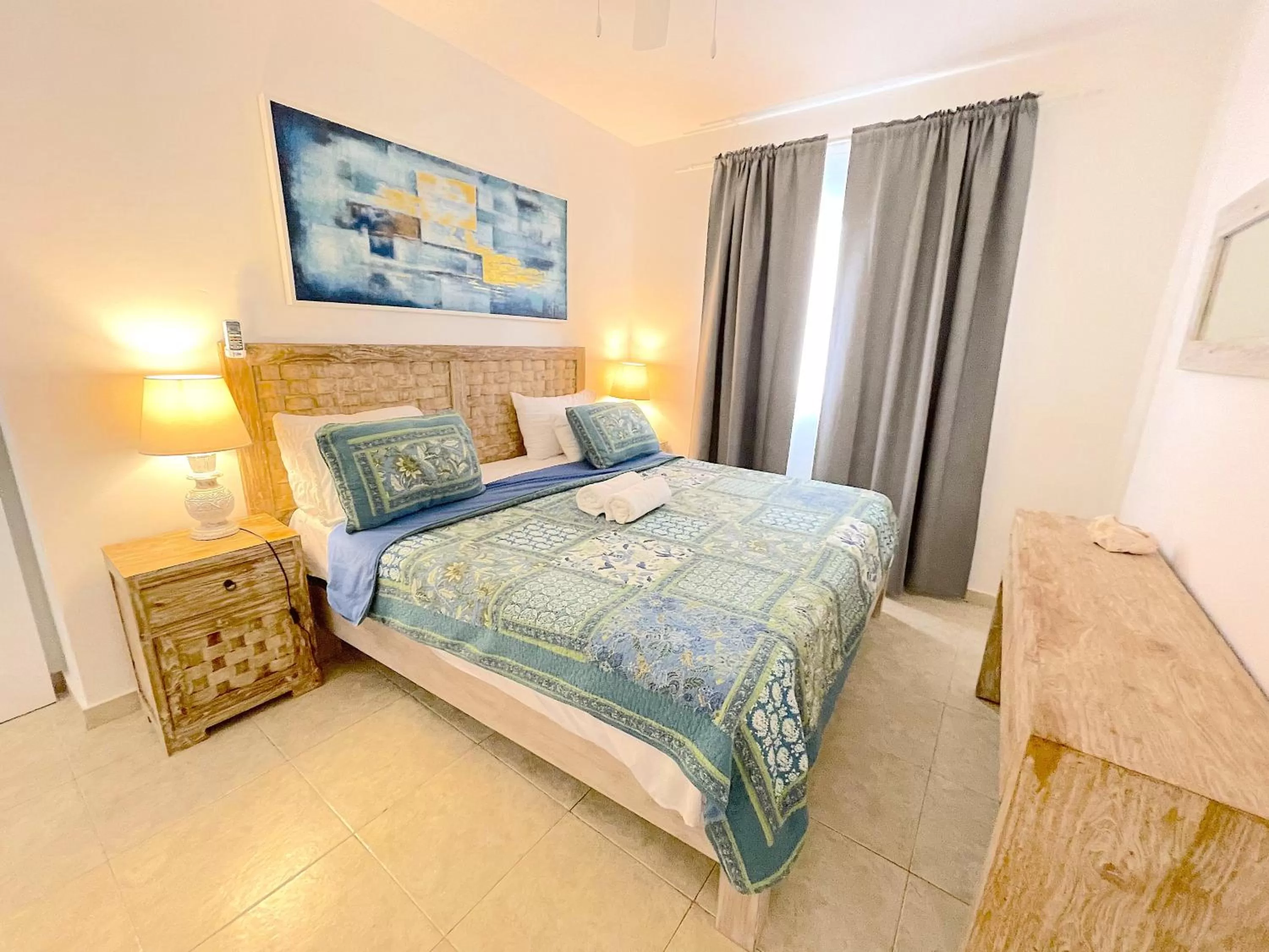 Bed in HOTEL Beach VILLAS Los Corales WIFI & BBQ BEACH CLUB