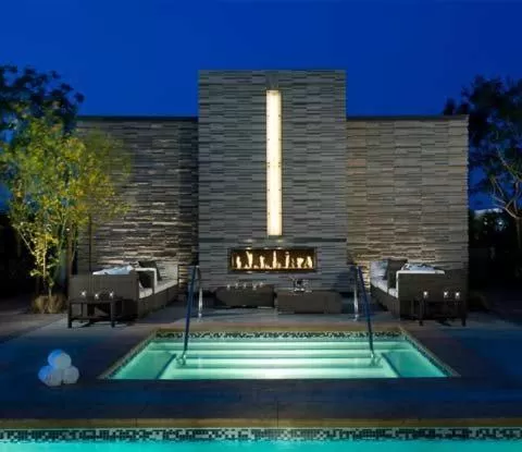 Swimming Pool in Palms Place Studio with Balcony & Strip View