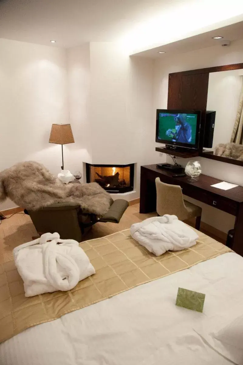 Bed in Kalavrita Canyon Hotel & Spa