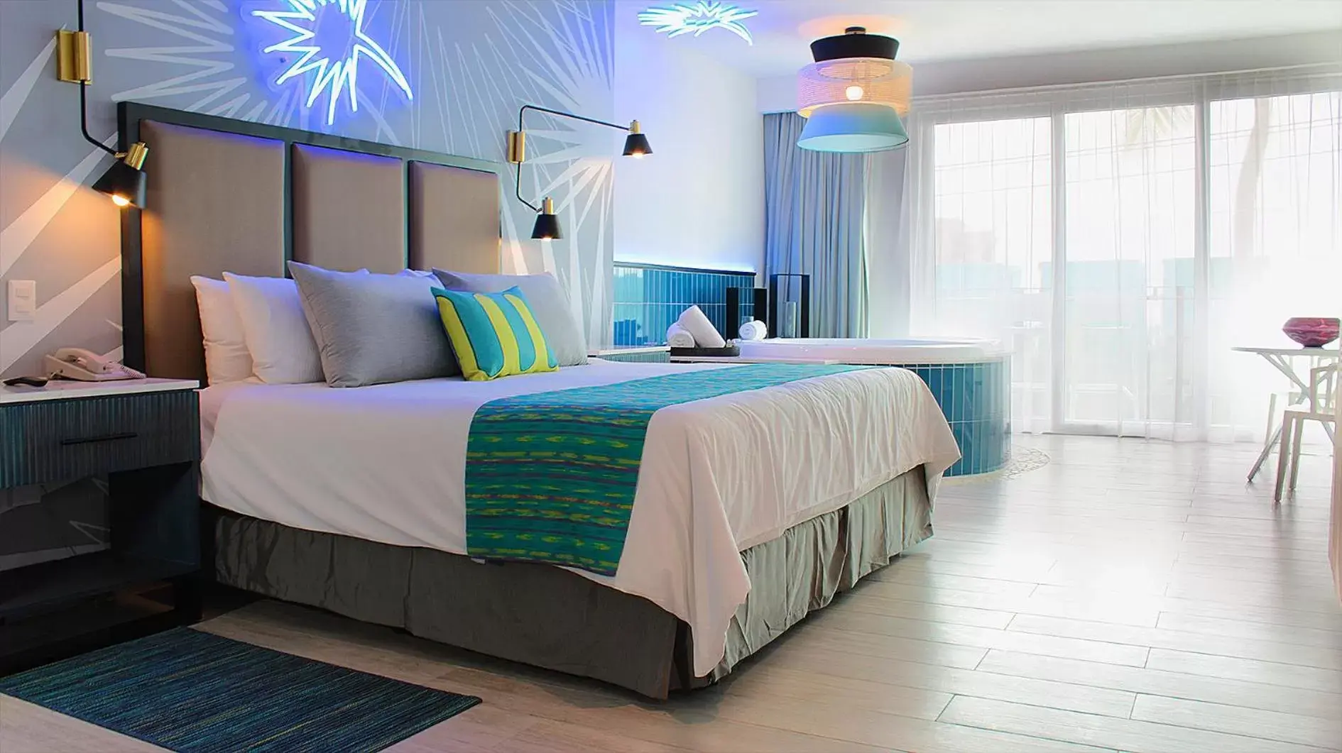 Bed in Almar Resort Luxury LGBT Beach Front Experience