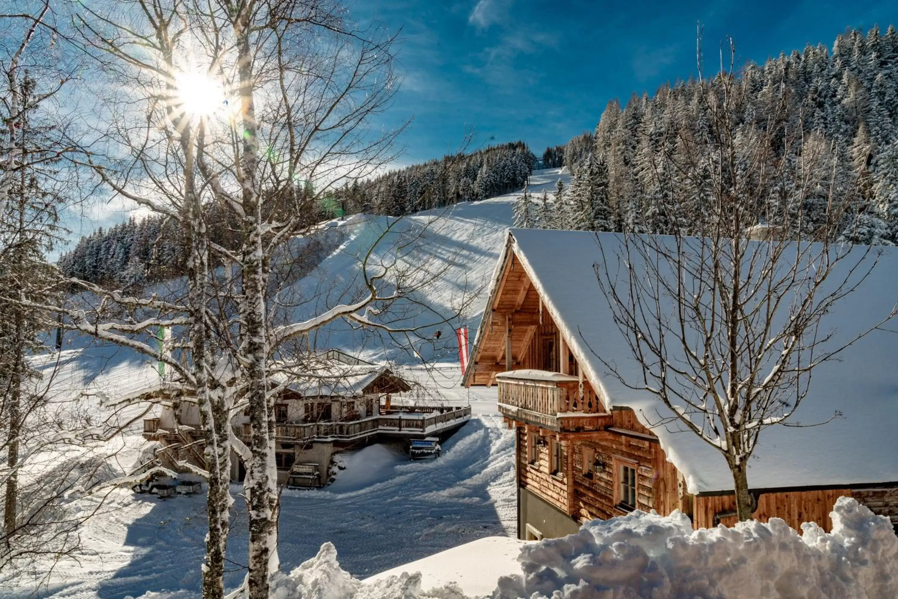 Property building, Winter in Almwelt Austria