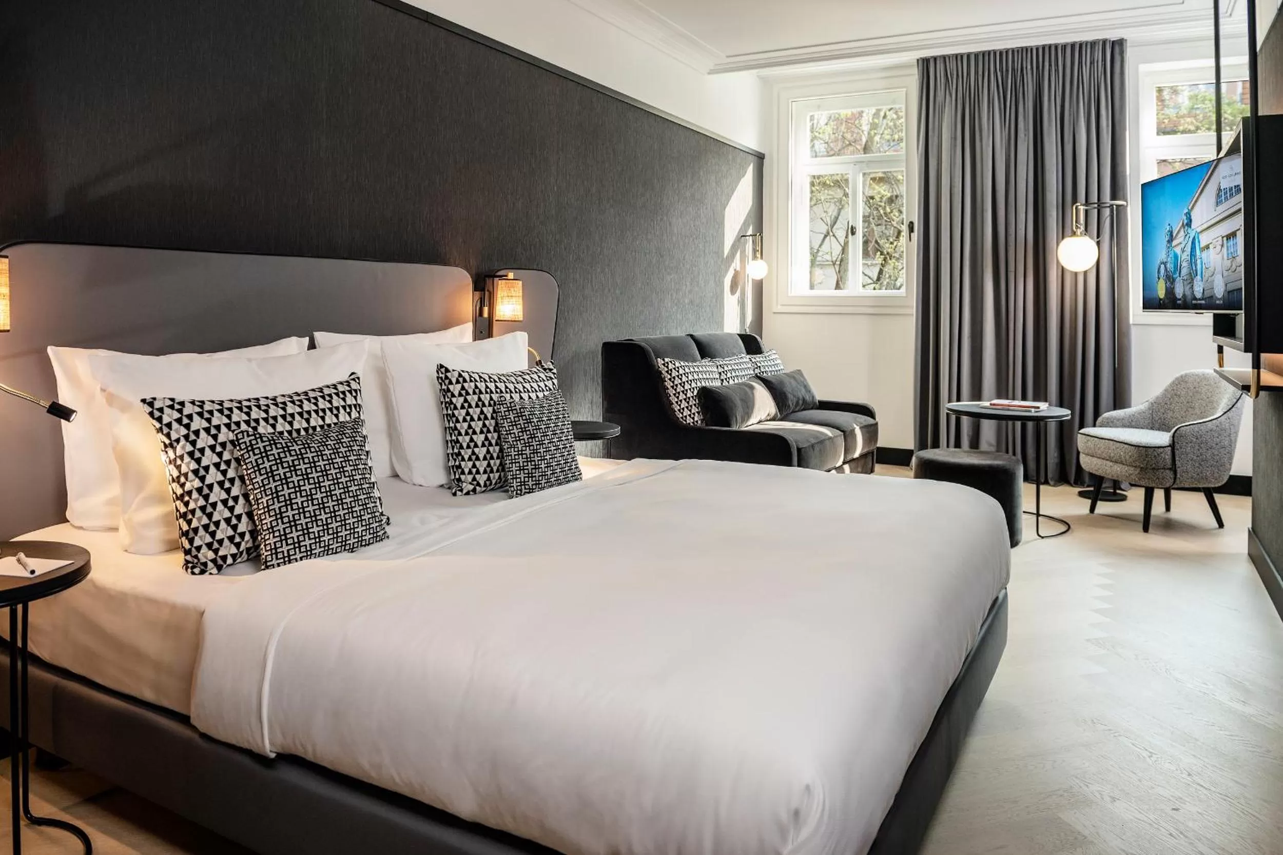 Bed in Hotel Schillerhof, Weimar