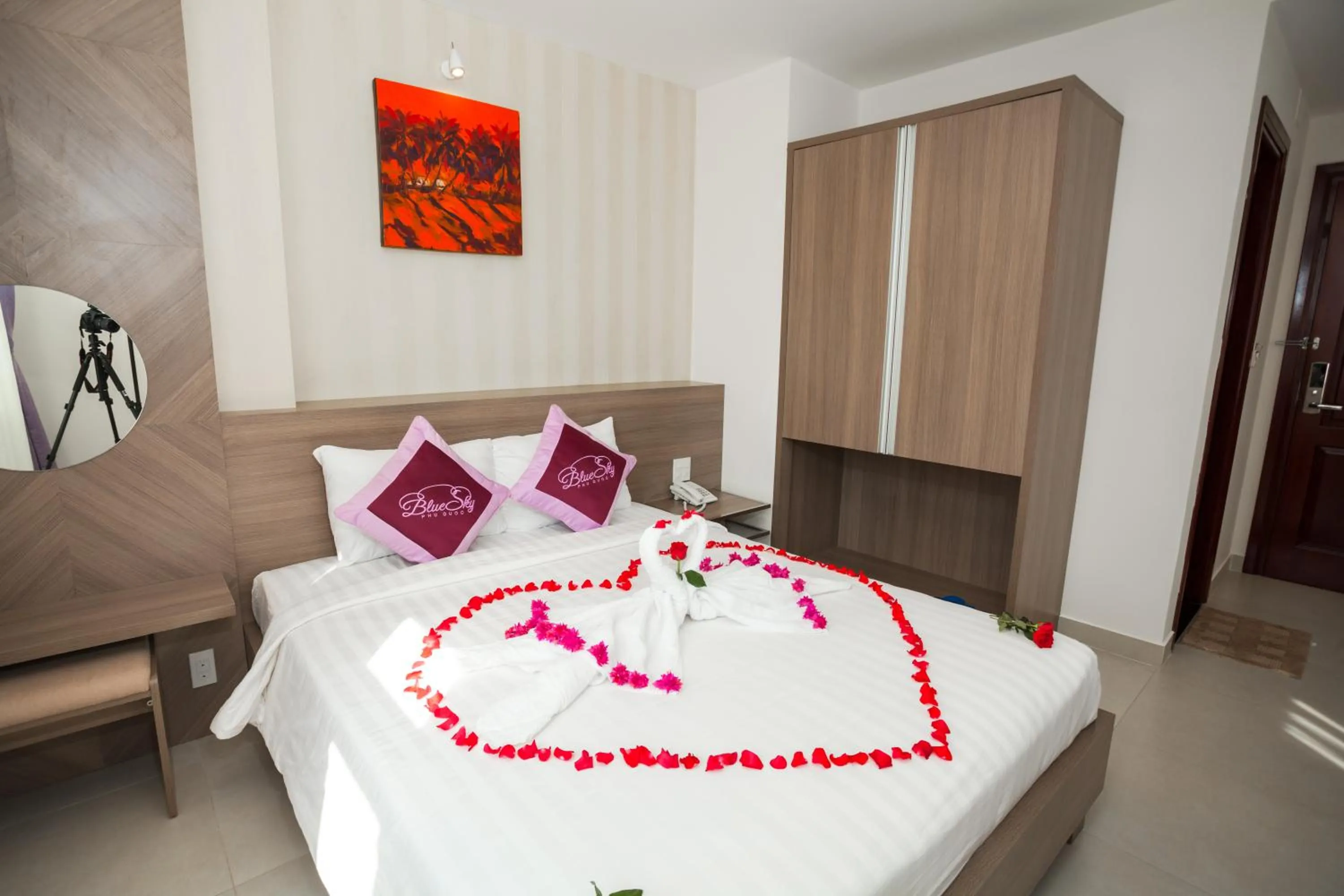 Decorative detail, Bed in Blue Sky Phu Quoc Hotel