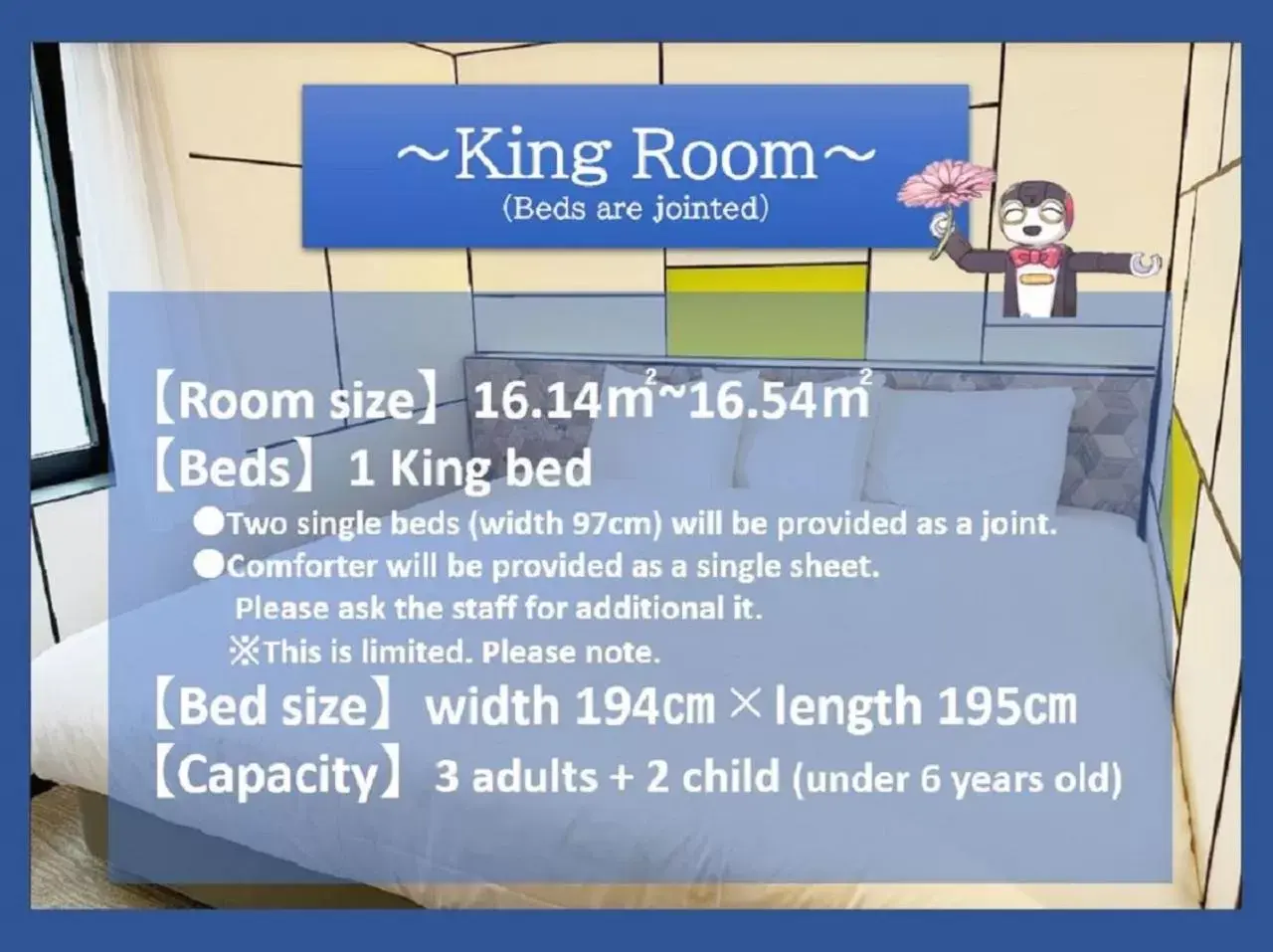 Photo of the whole room, Floor Plan in Henn na Hotel Osaka Shinsaibashi