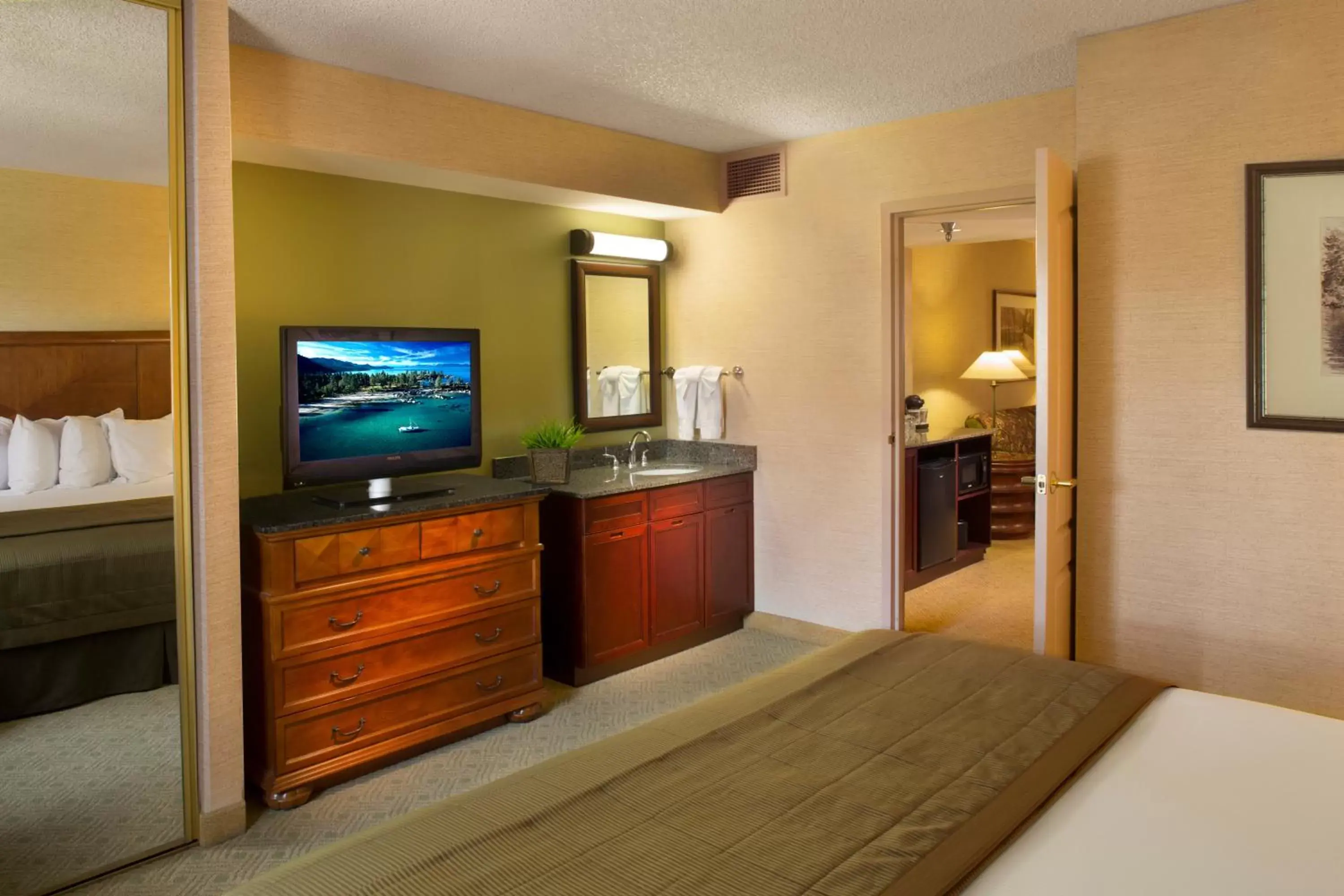Photo of the whole room, TV/Entertainment Center in Lake Tahoe Resort Hotel