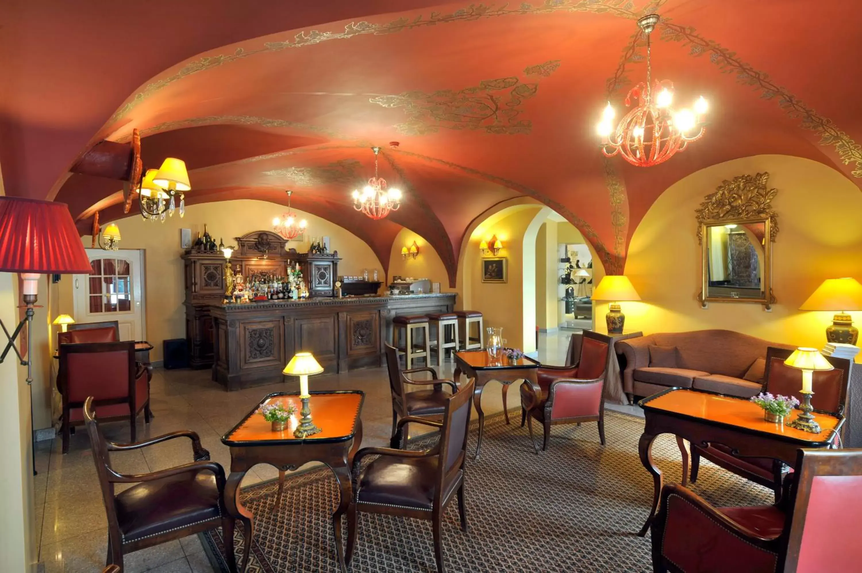Lounge or bar, Restaurant/Places to Eat in Relais & Châteaux Stikliai Hotel