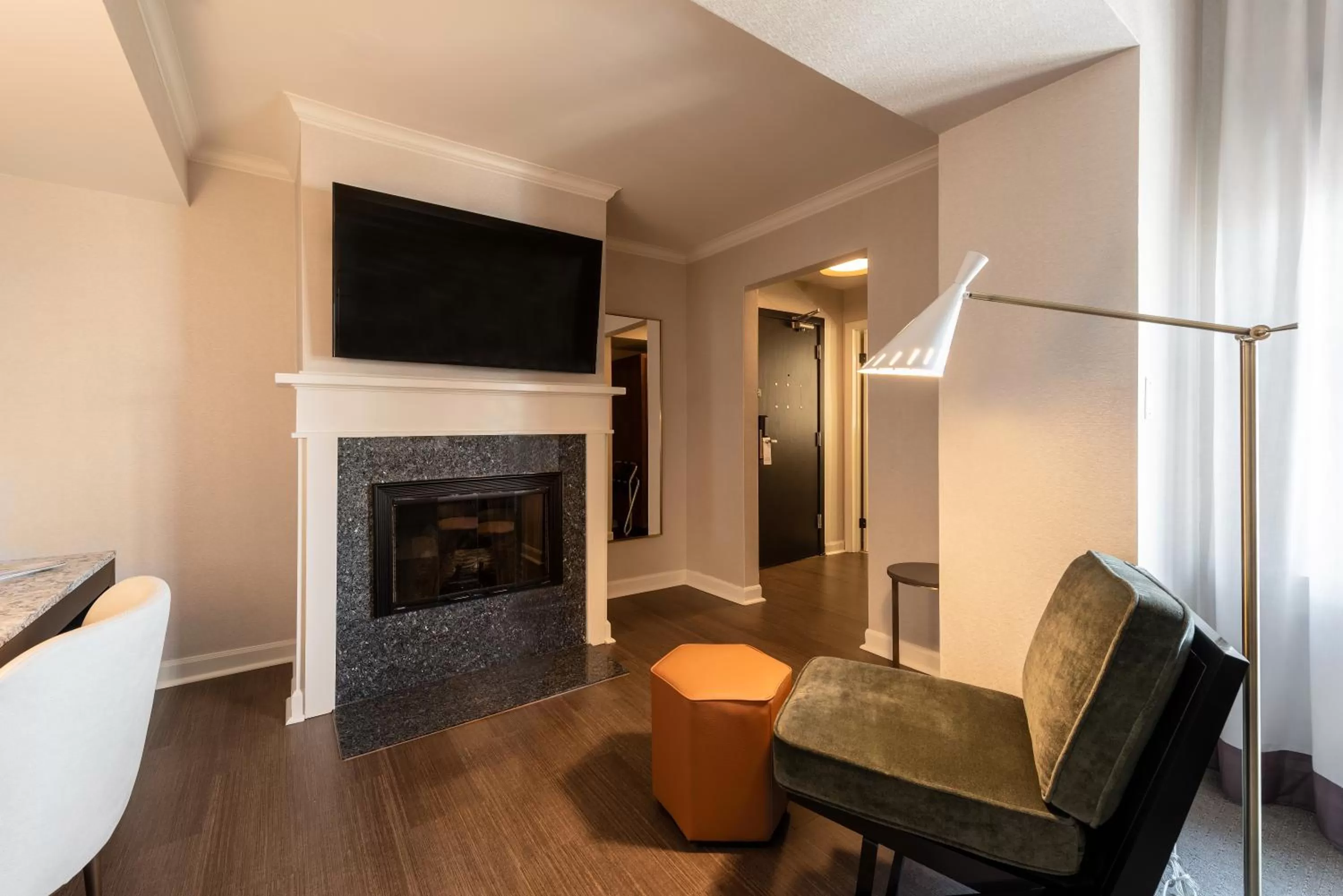 Seating area in Claridge House Chicago, Tapestry Collection by Hilton