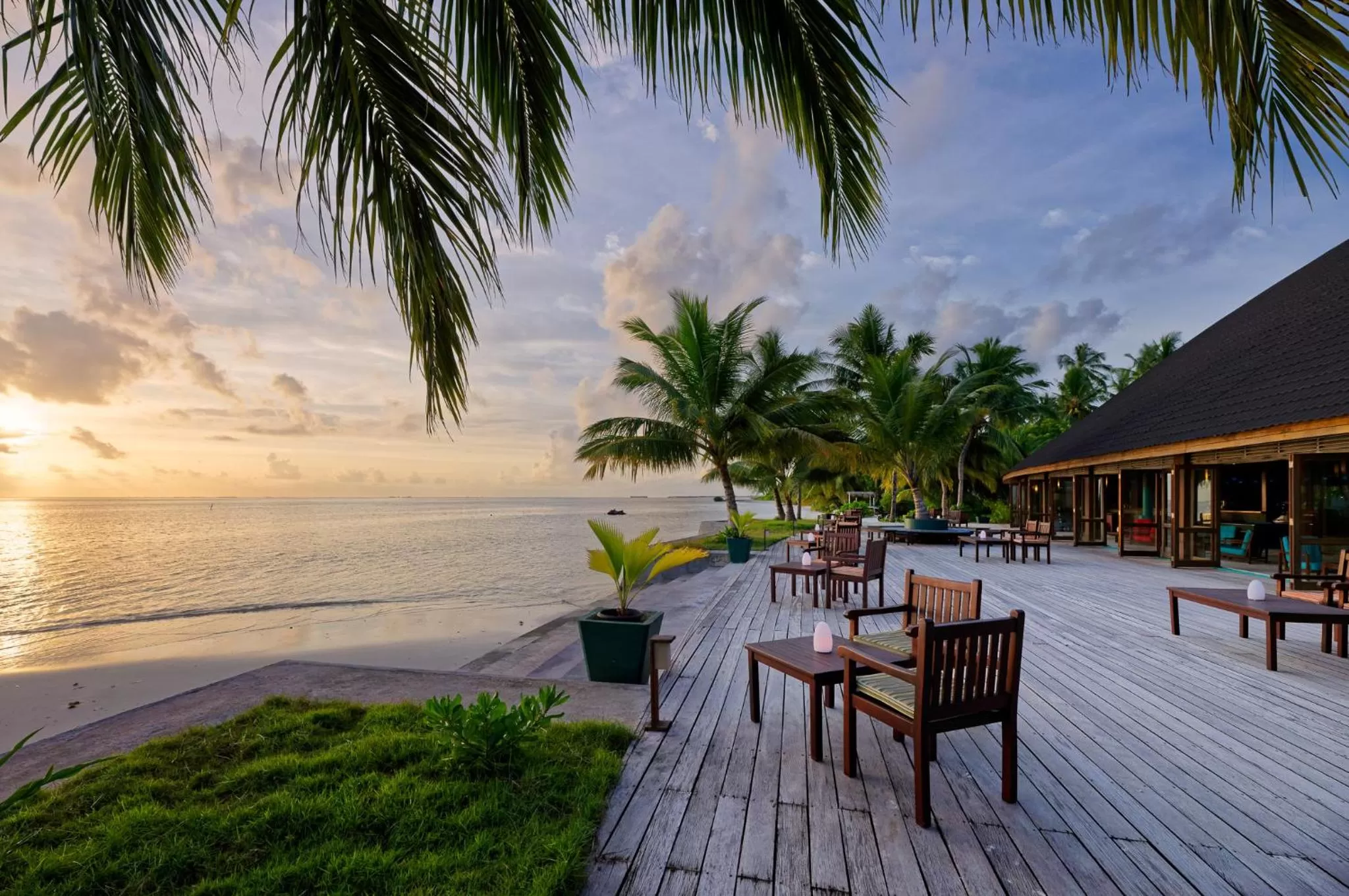 Patio in Canareef Resort Maldives