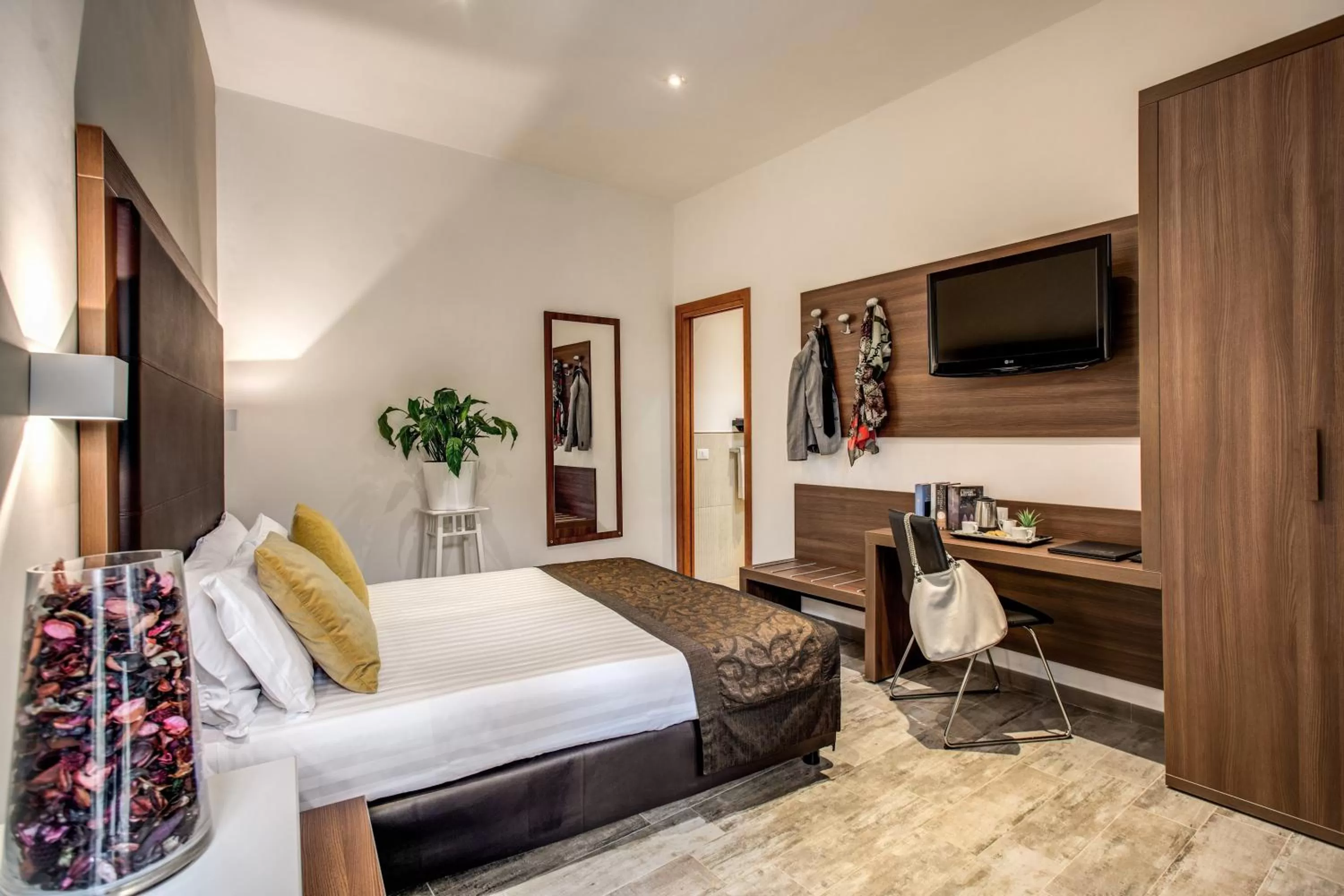 Decorative detail, Bed in Rome Garden Hotel