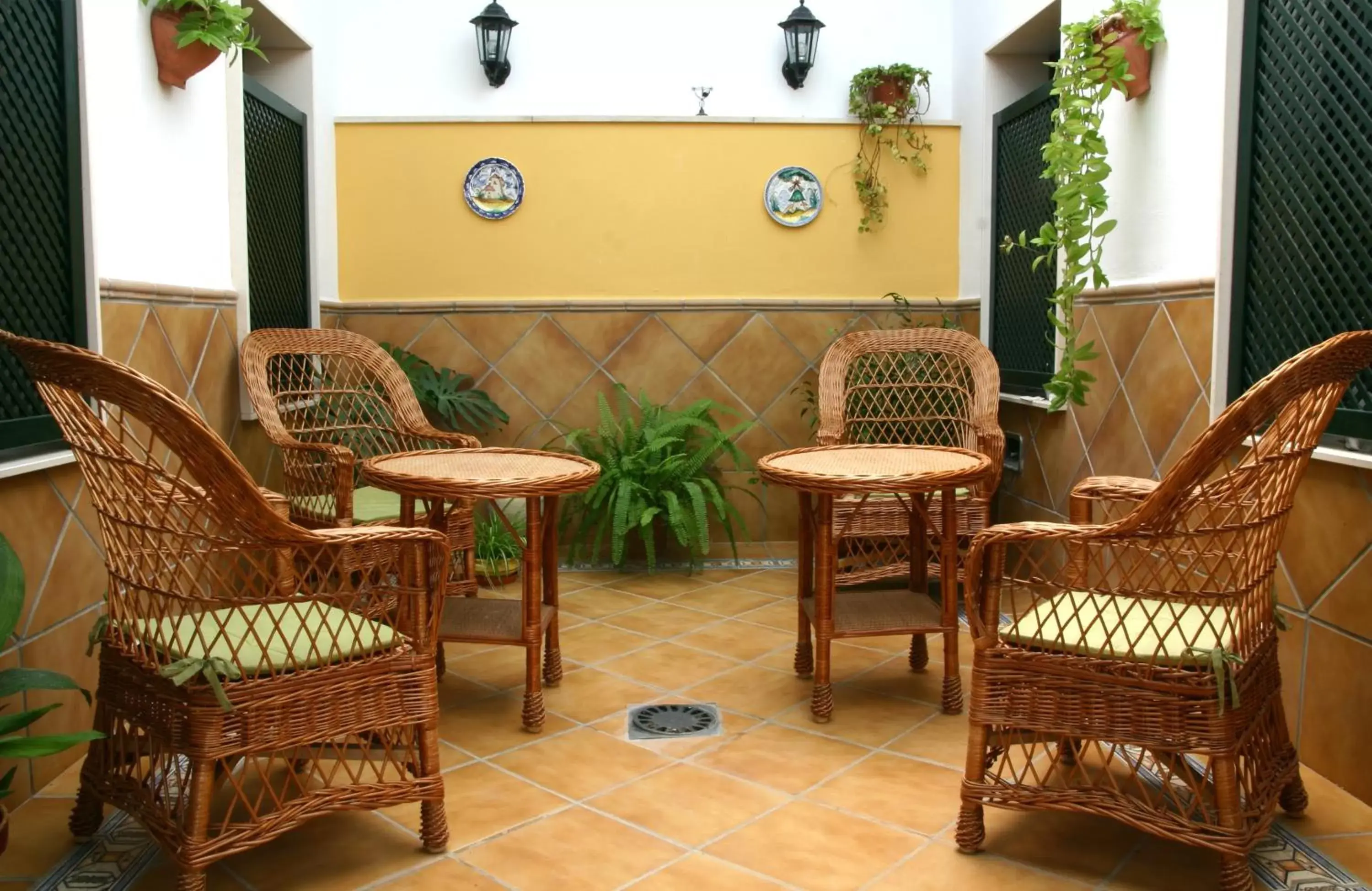 Patio, Lobby/Reception in Hotel Las Rosas