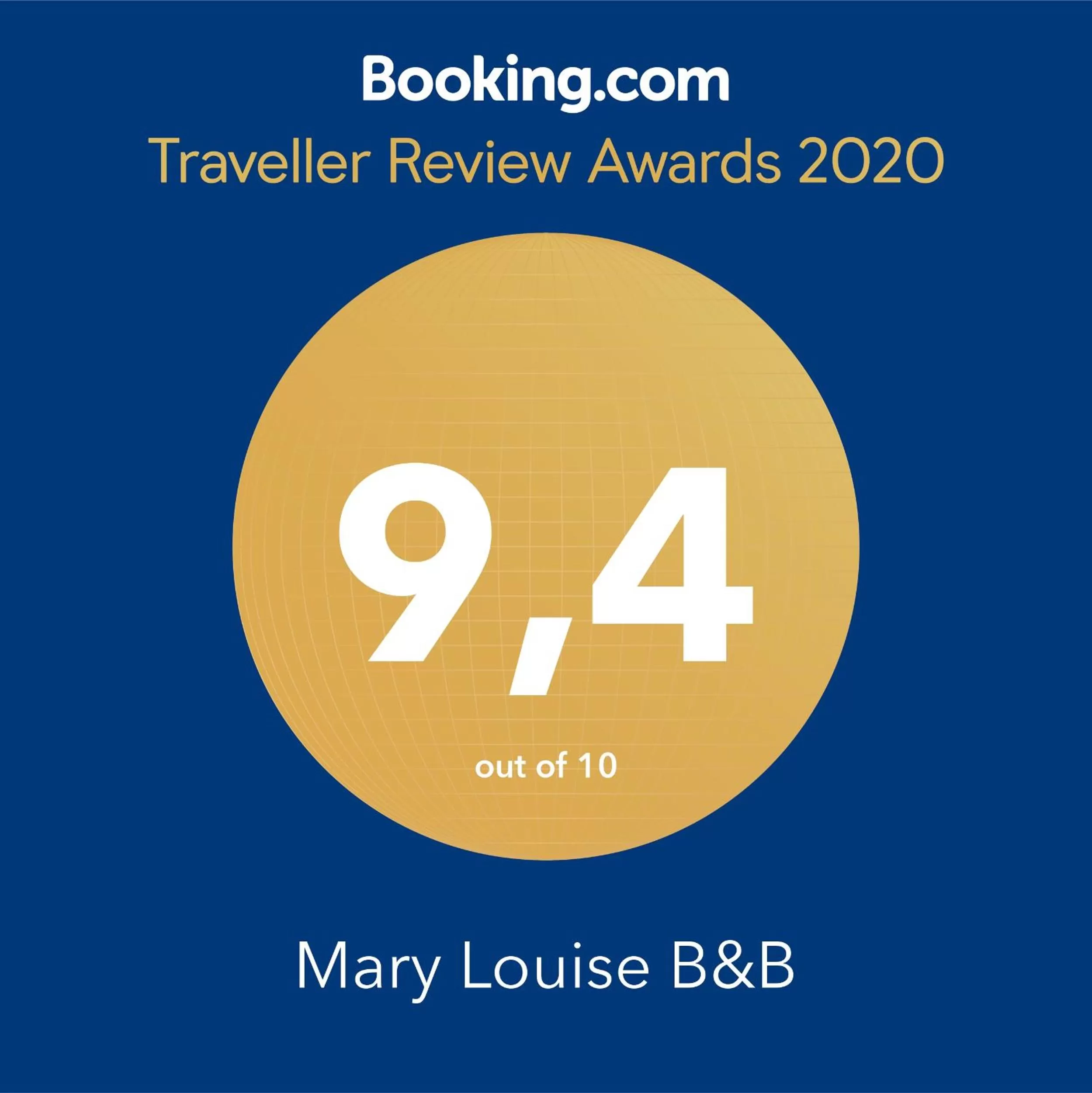Certificate/Award in Mary Louise B&B