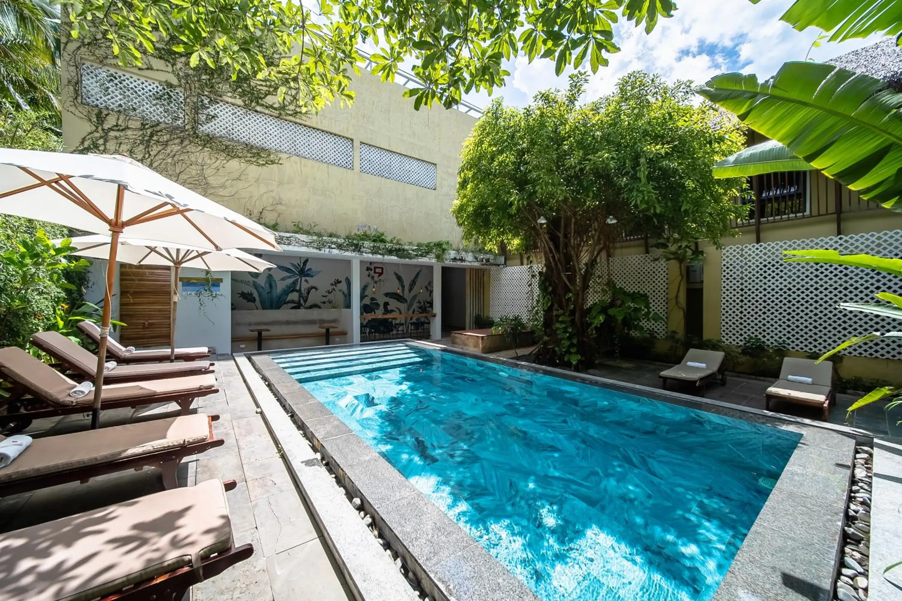 Patio, Swimming Pool in 9Station Hostel & Bar Phu Quoc                                                              