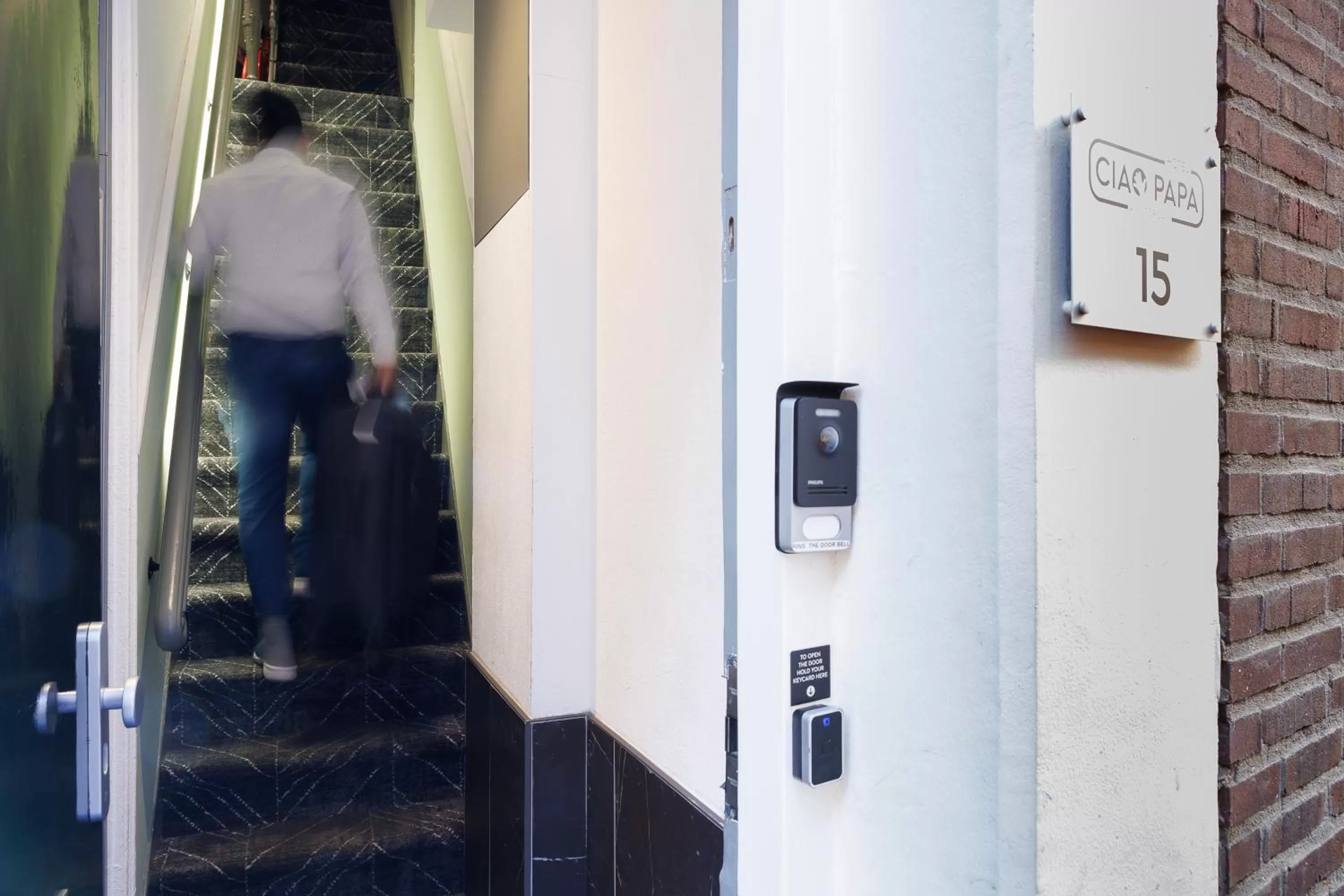 Property building in Ciao Papa Hotel Amsterdam Central Station