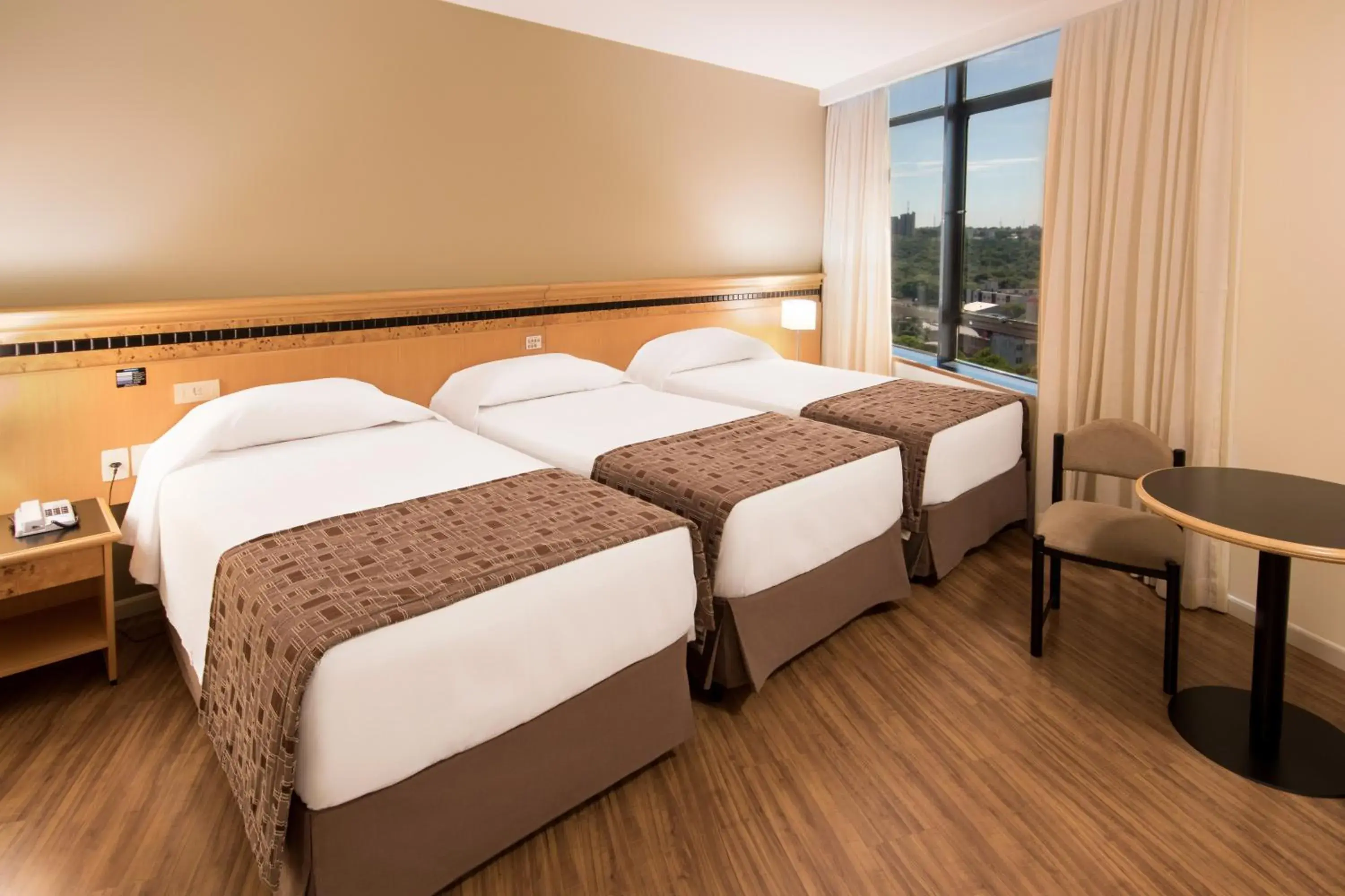 View (from property/room), Bed in Hotel Golden Park Internacional Foz & Convenções By Nacional Inn View (from property/room), Bed in Hotel Golden Park Internacional Foz & Convenções By Nacional Inn