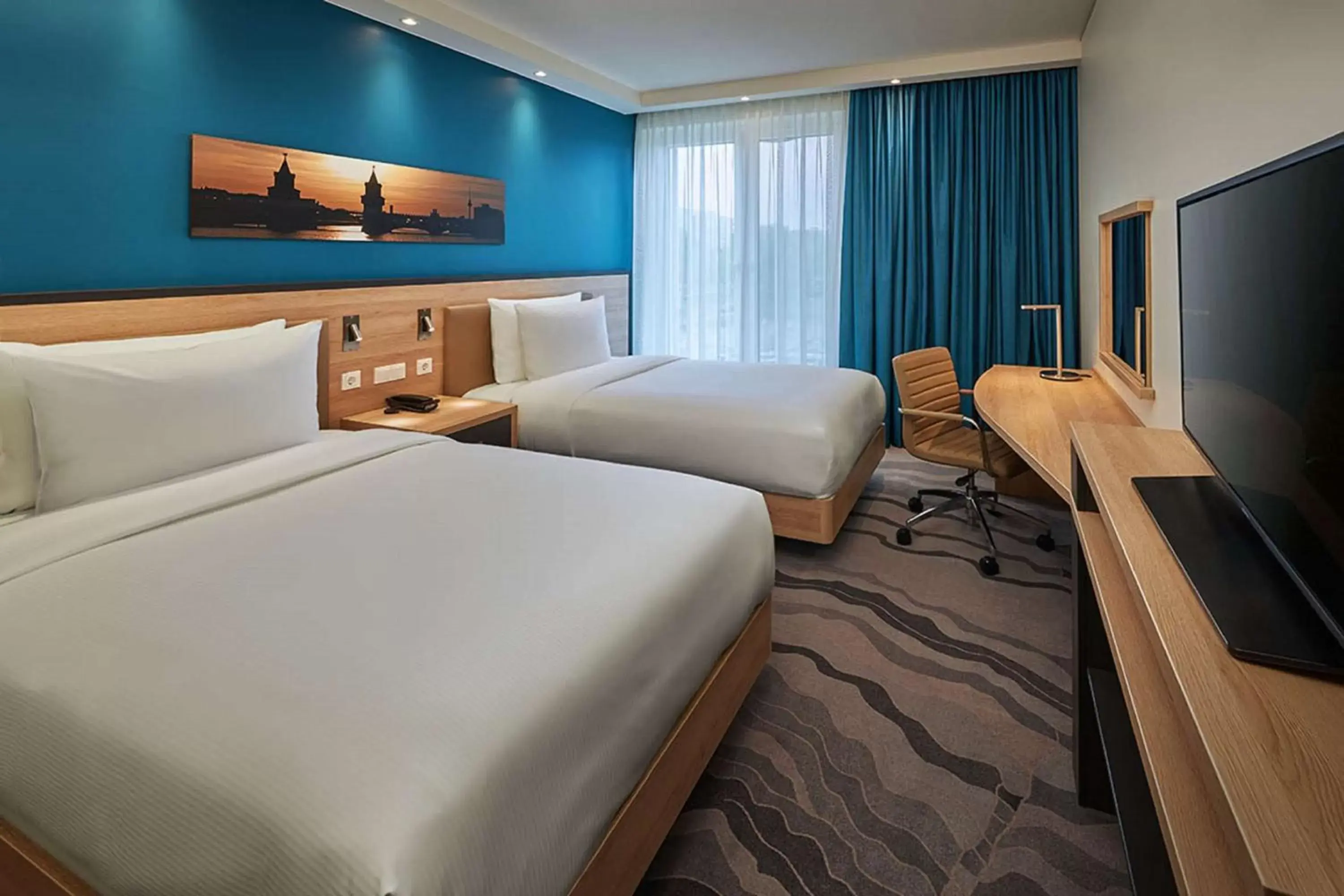 Bed in Hampton by Hilton Berlin City Centre Alexanderplatz Bed in Hampton by Hilton Berlin City Centre Alexanderplatz