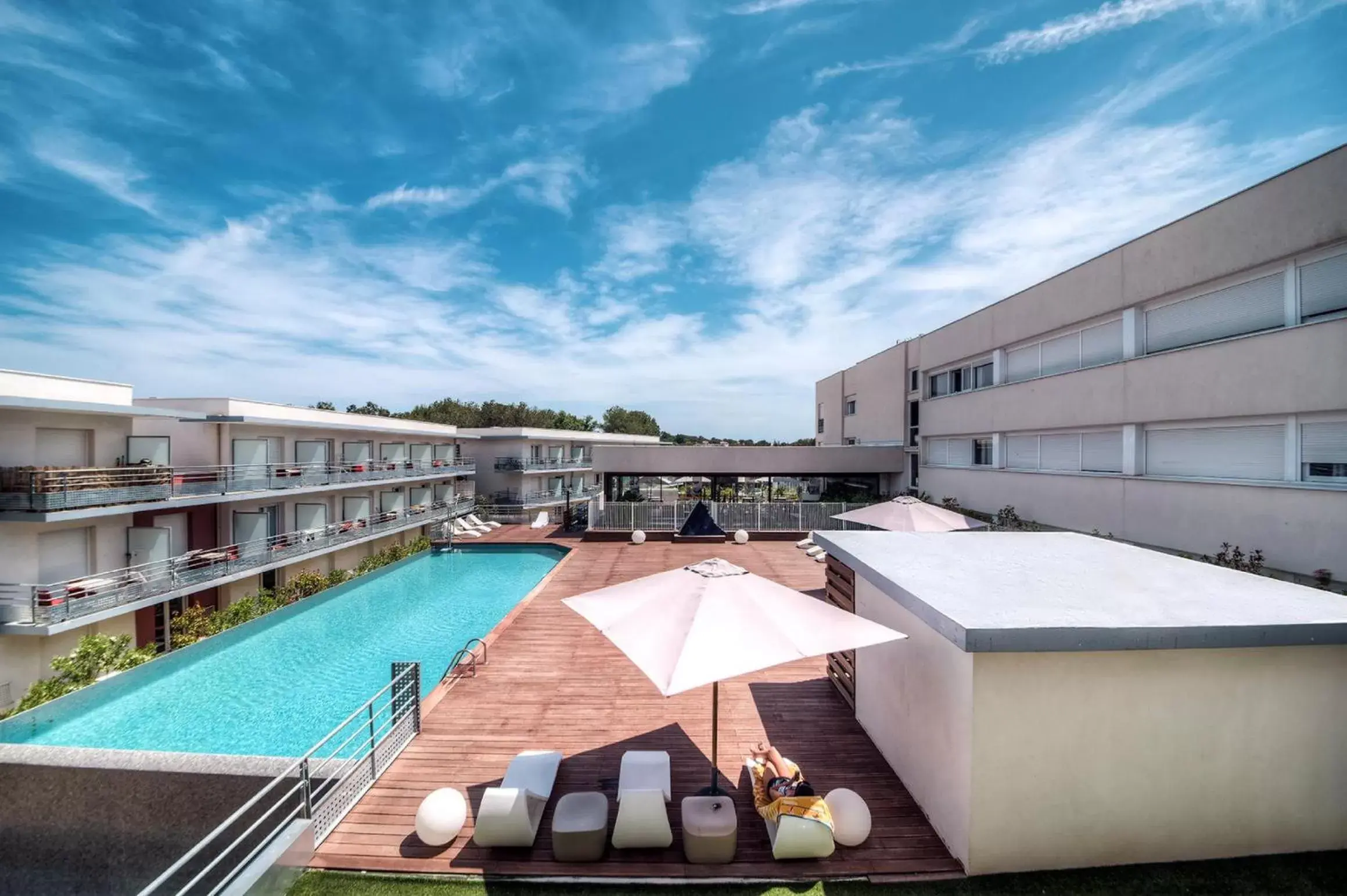 Swimming pool, Balcony/Terrace in Zenitude Hôtel-Résidences Le Maestria