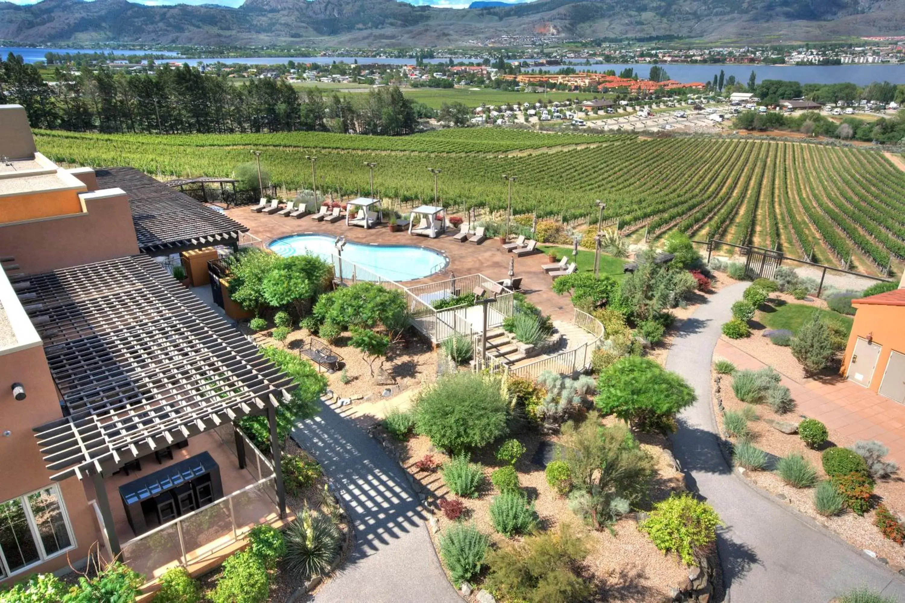 Swimming pool, Bird's-eye View in Spirit Ridge, in The Unbound Collection by Hyatt