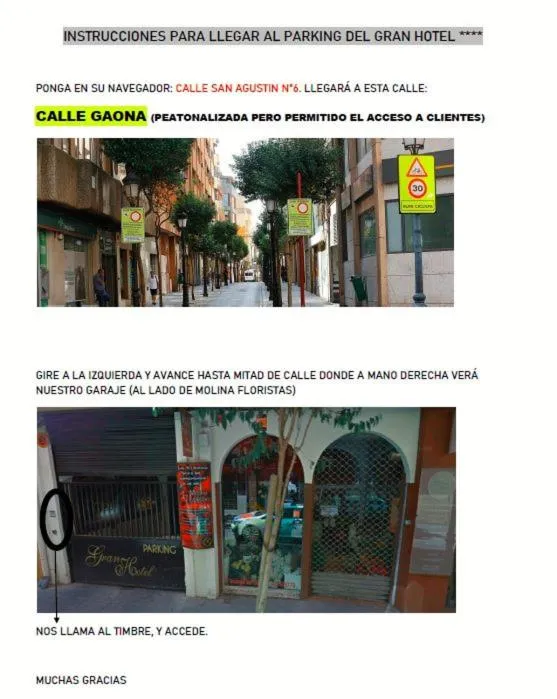 Parking in Gran Hotel Albacete