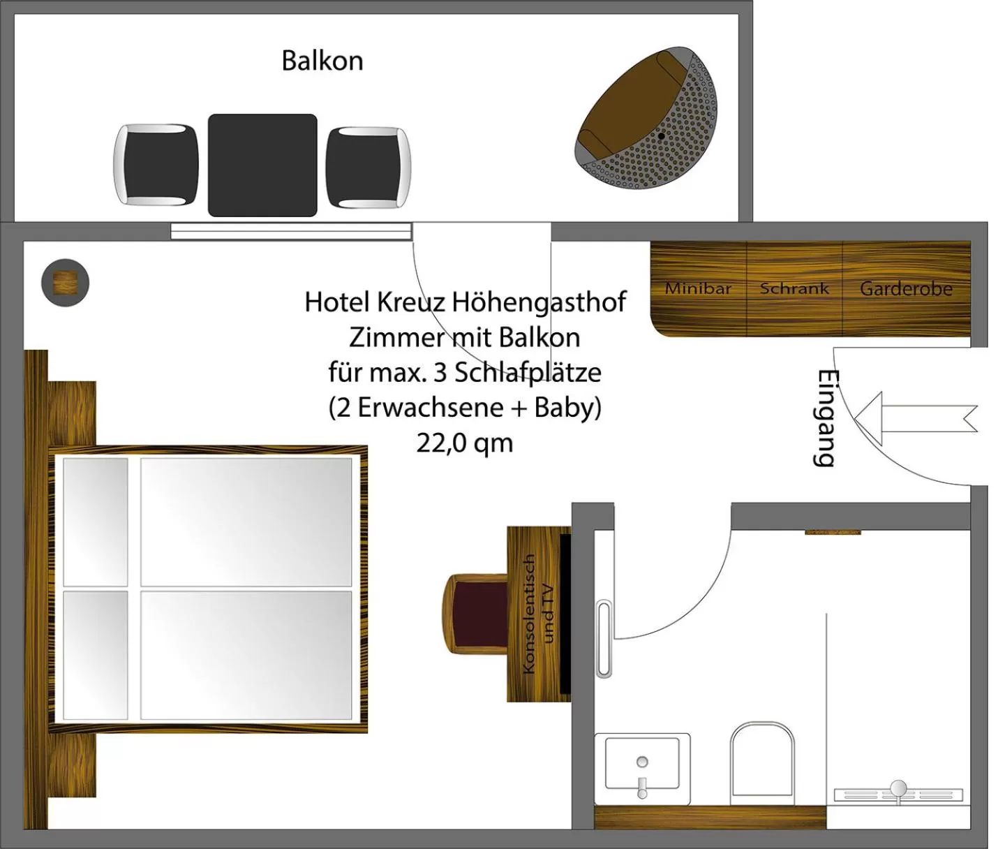 Photo of the whole room in Hotel Kreuz Höhengasthof