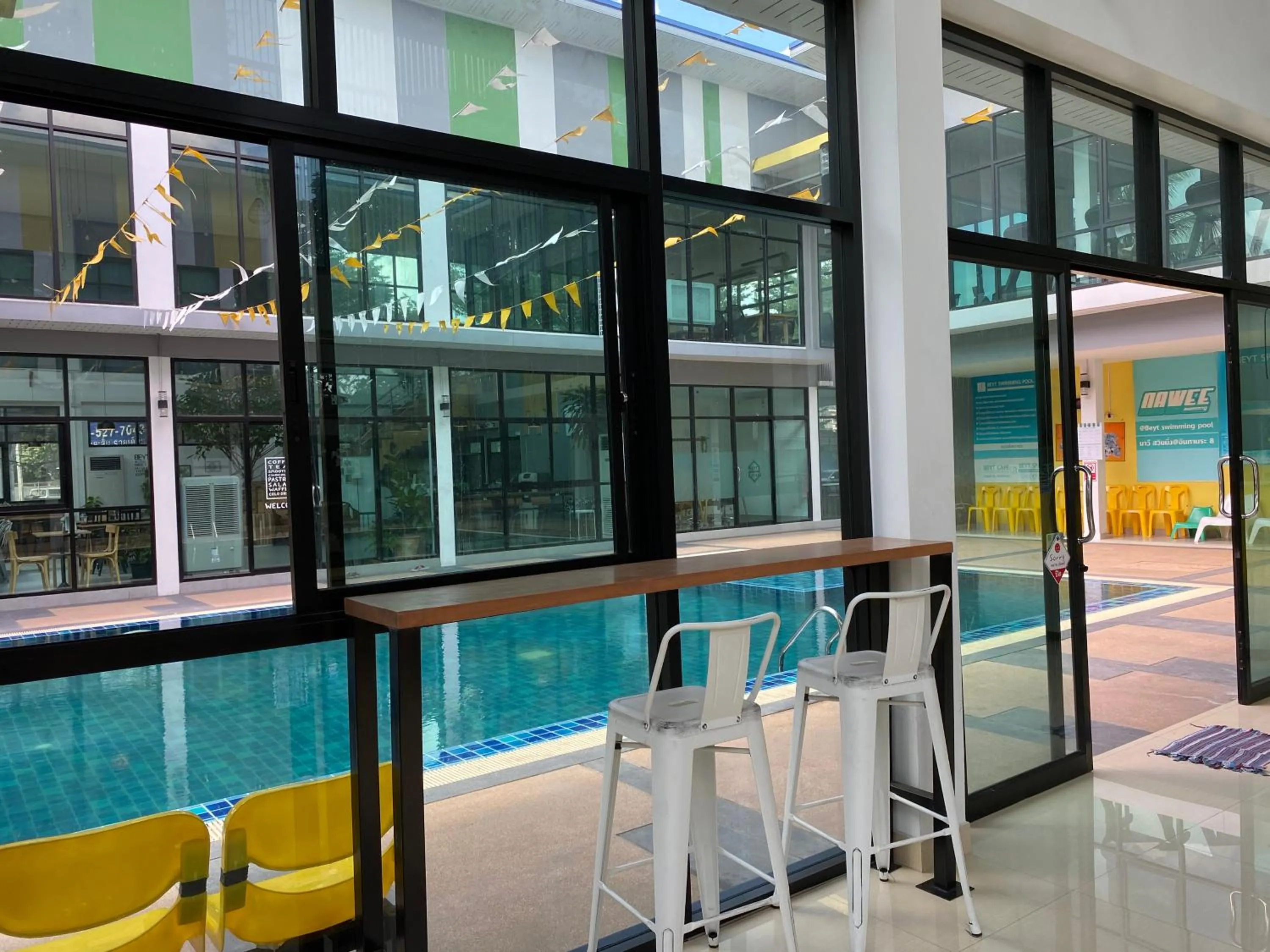 Pool view in Bed in Beyt Boutique Hotel