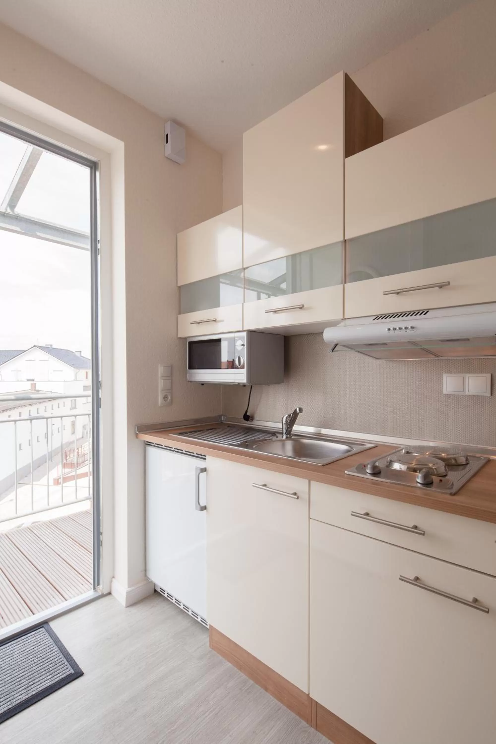 Kitchen or kitchenette in Schäfers Hotel, Self-Check-in, Cafe und Bäcker am Hotel