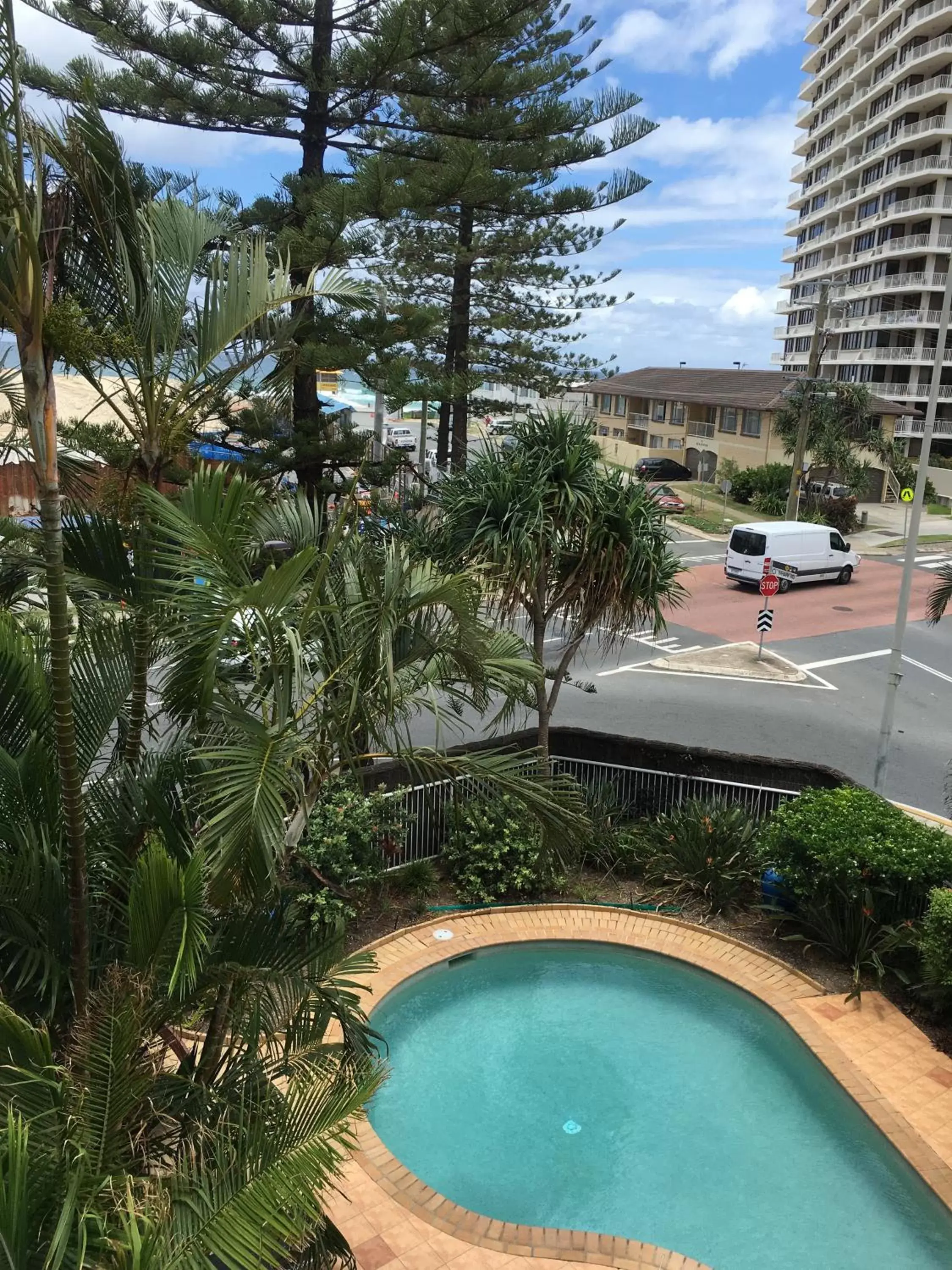 Balcony/Terrace, Pool View in Wharf Boutique Apartments