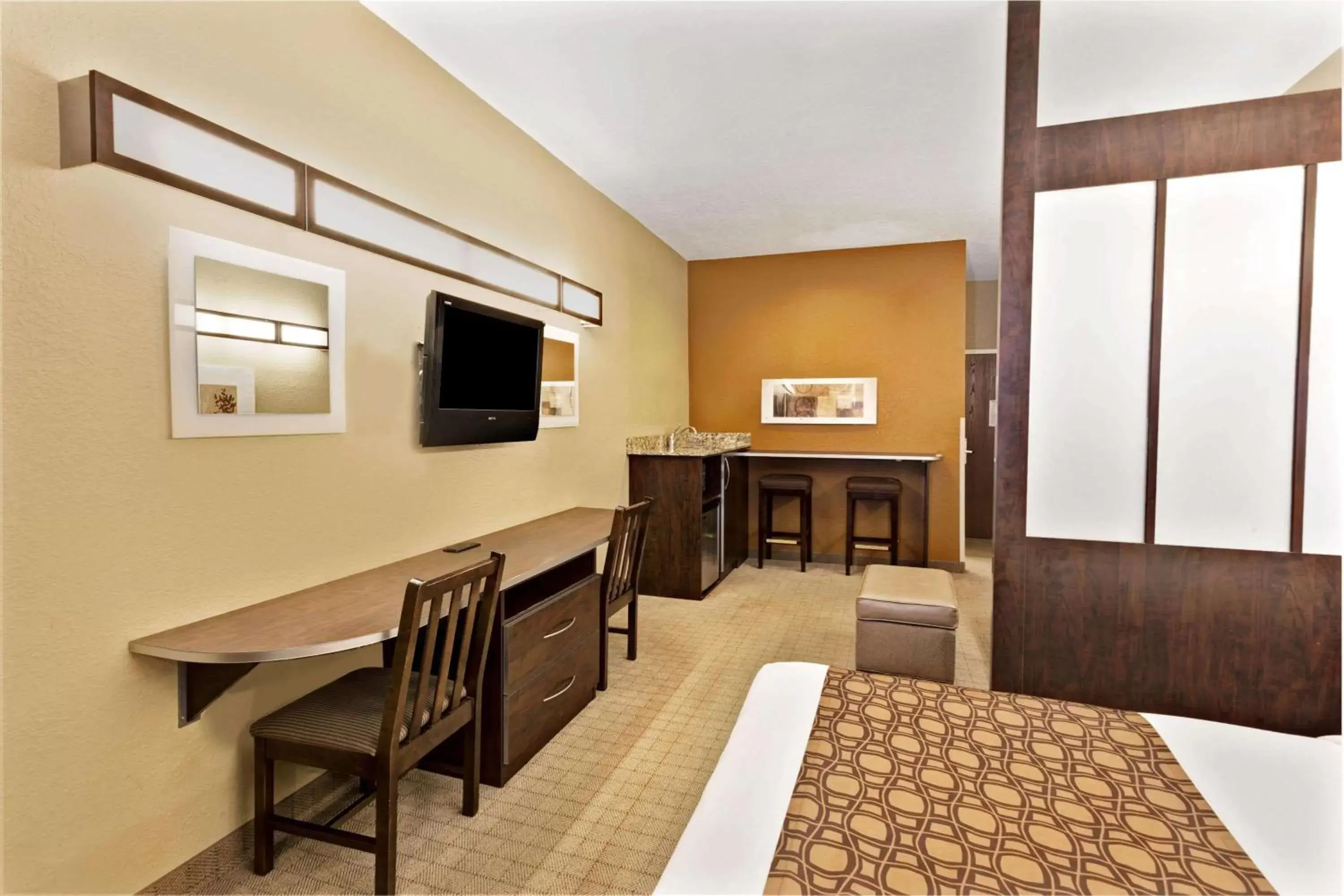 Photo of the whole room, TV/Entertainment Center in Microtel Inn & Suites by Wyndham Woodstock/Atlanta North