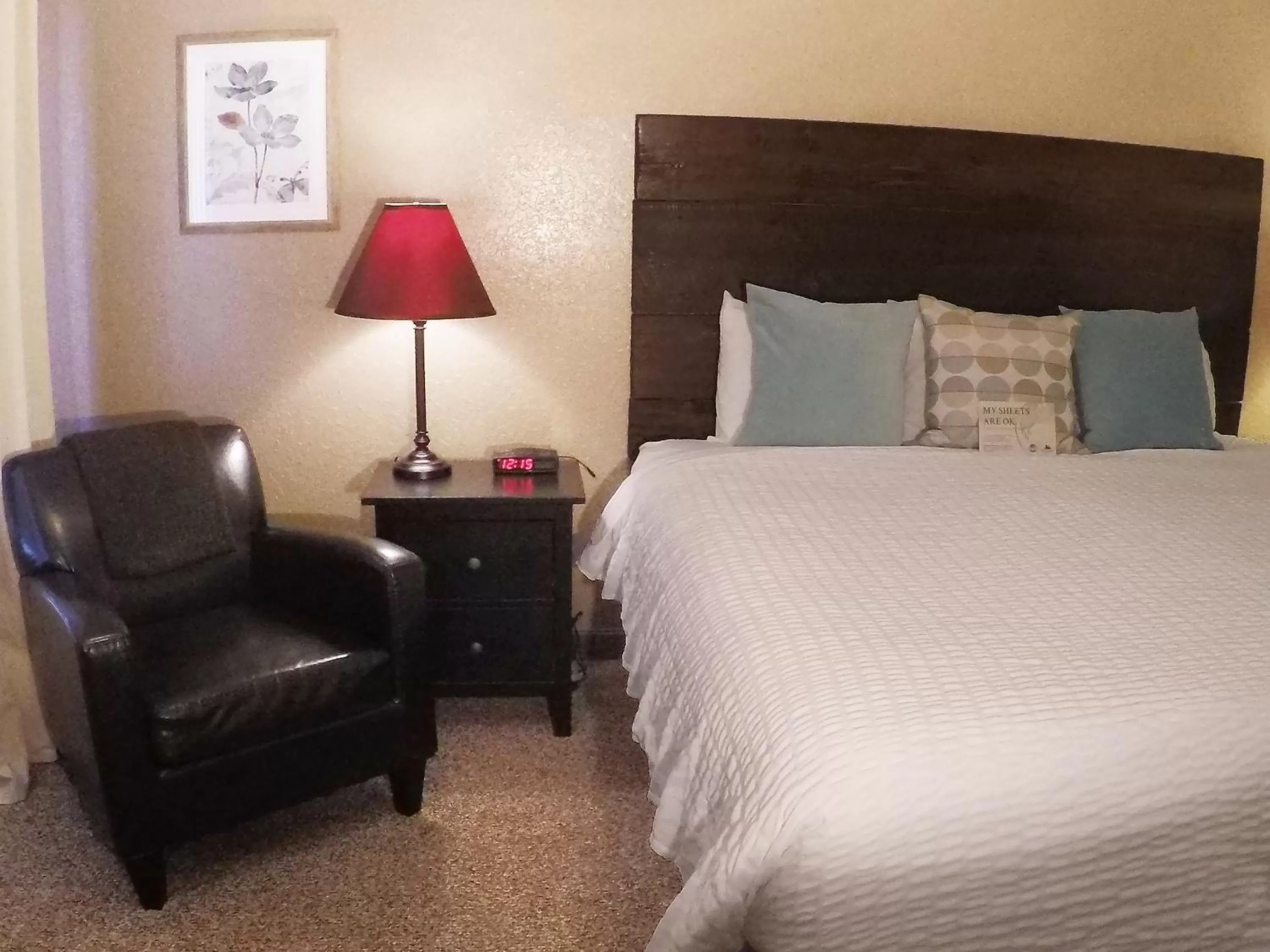 Seating area, Bed in Mountain View Lodge