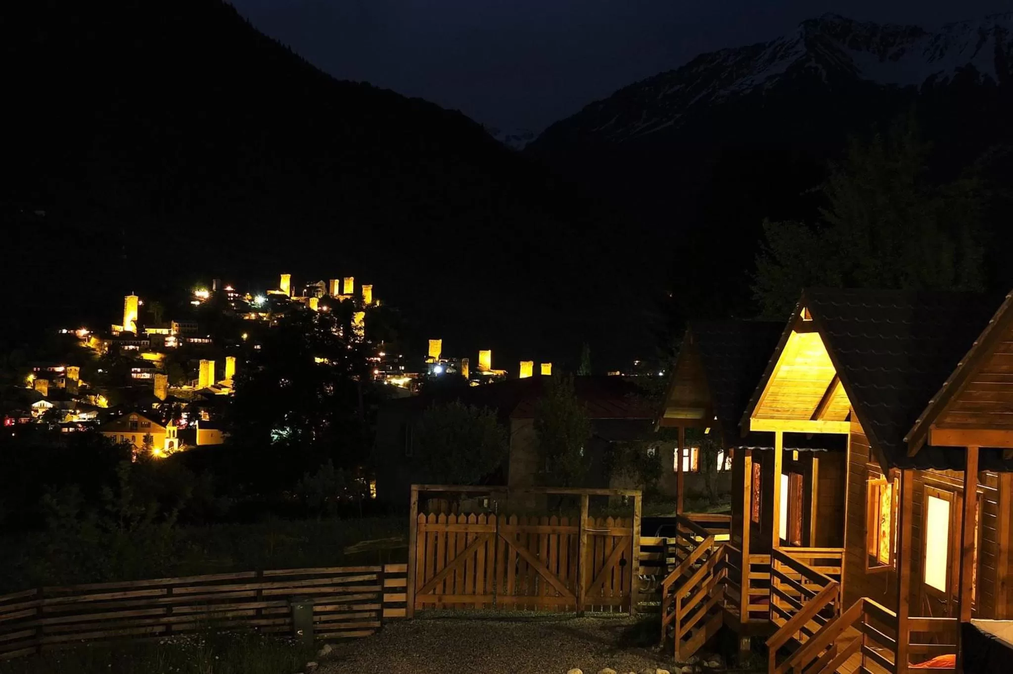 Night in Mountain Cabins