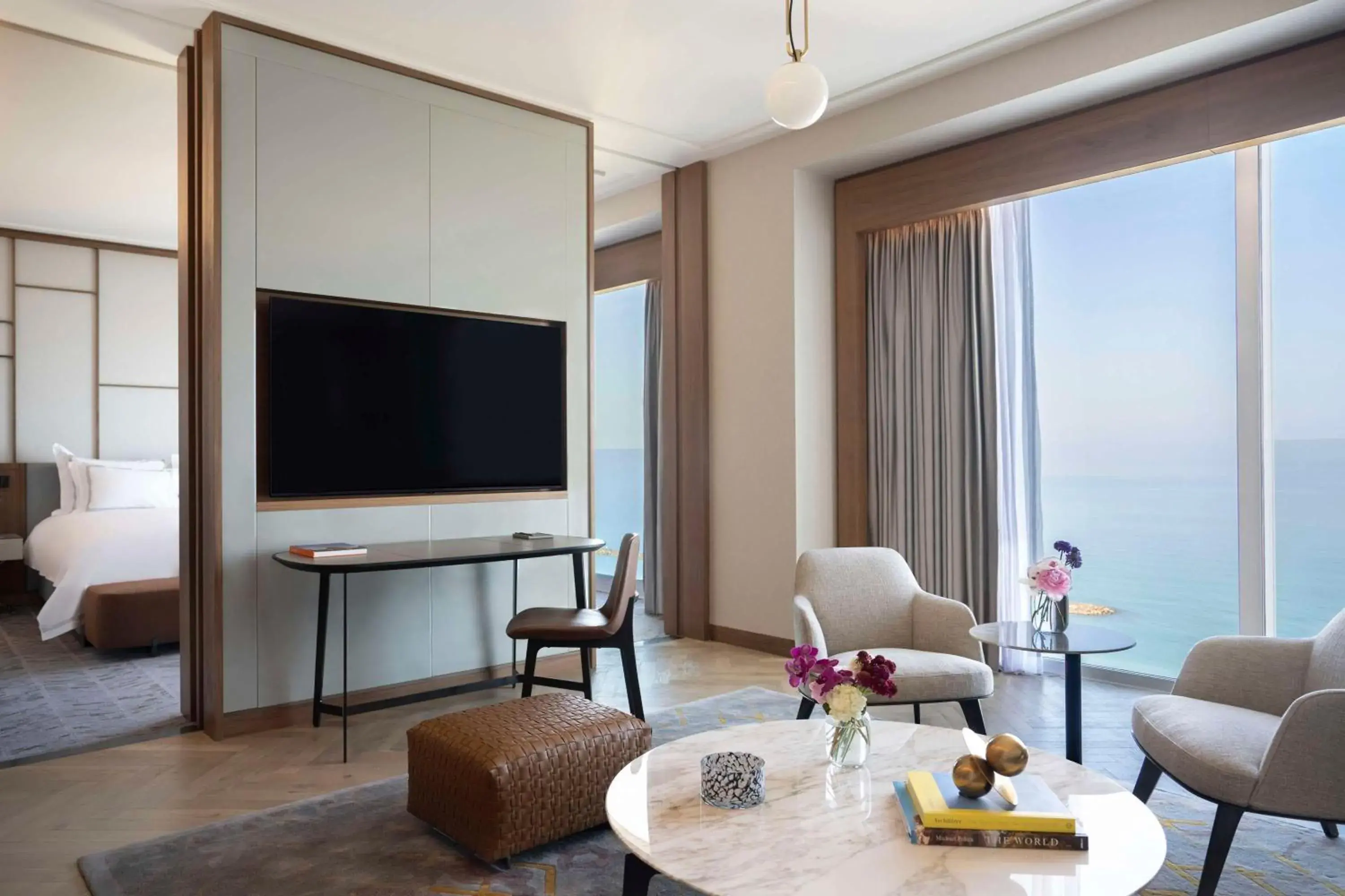 Living room, TV/Entertainment Center in The David Kempinski Tel Aviv