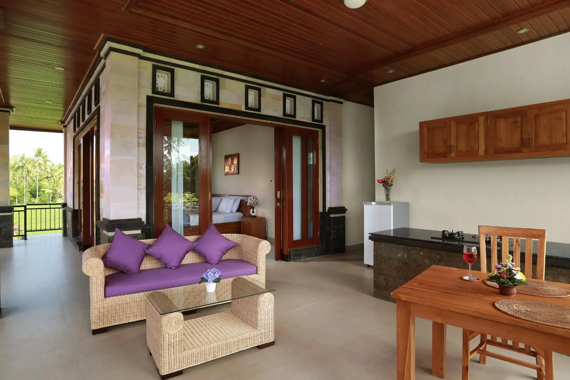 Kitchen or kitchenette, Seating Area in Dewi Sri Private Villa