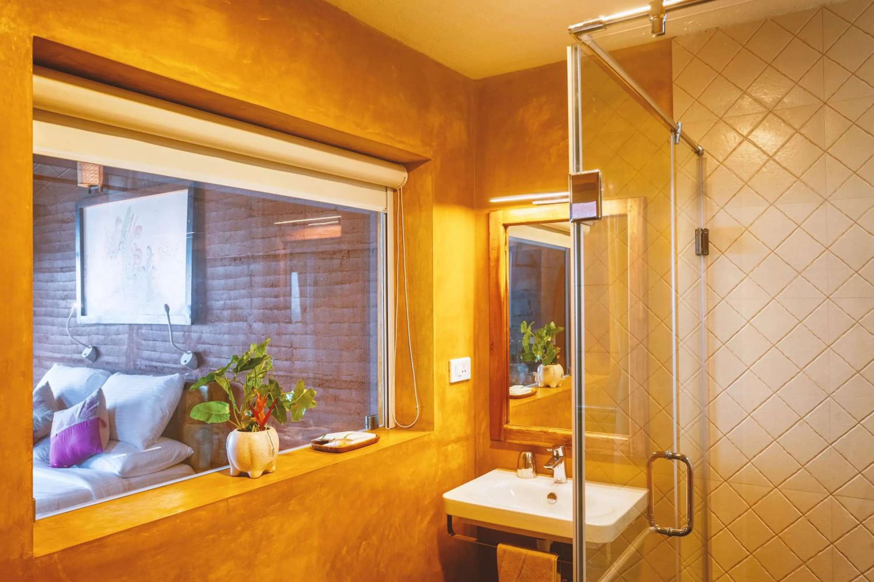Bathroom in AMARA AYURVEDA RETREAT- Overlooking Evergreen Western Ghats an ecologically sustainable living space in Kovalam