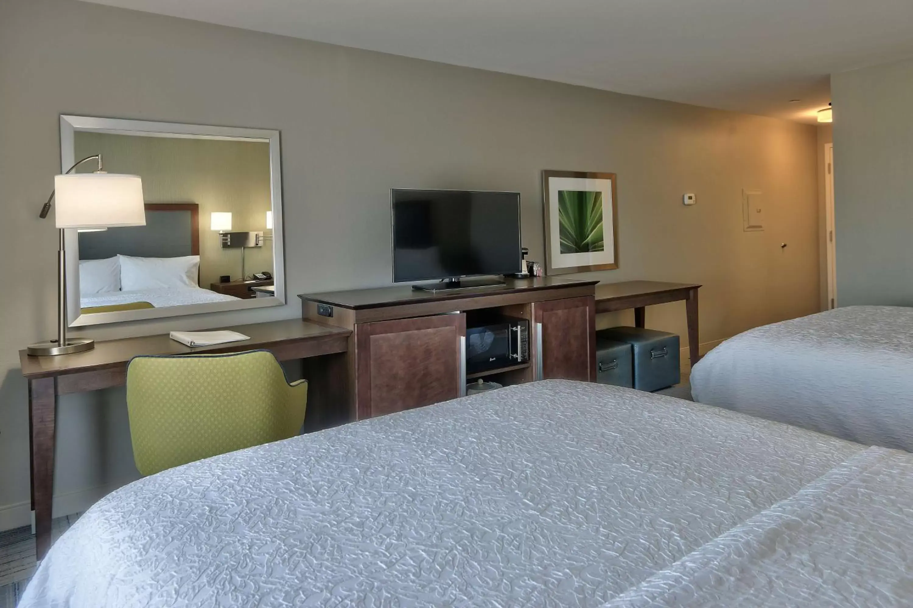 Bed, TV/Entertainment Center in Hampton Inn & Suites Las Cruces I-10, Nm