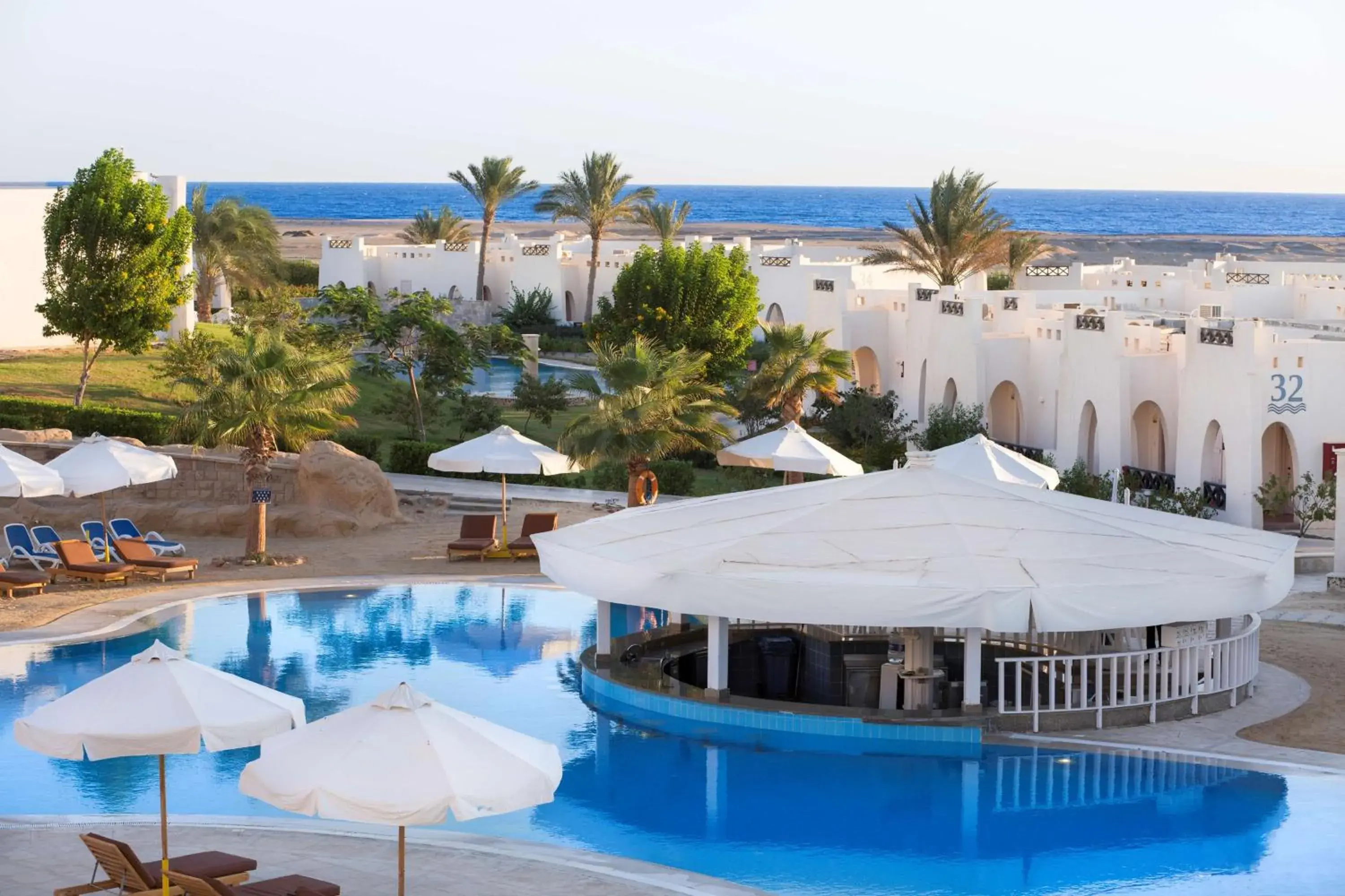 Pool view in Hilton Marsa Alam Nubian Resort Pool view in Hilton Marsa Alam Nubian Resort